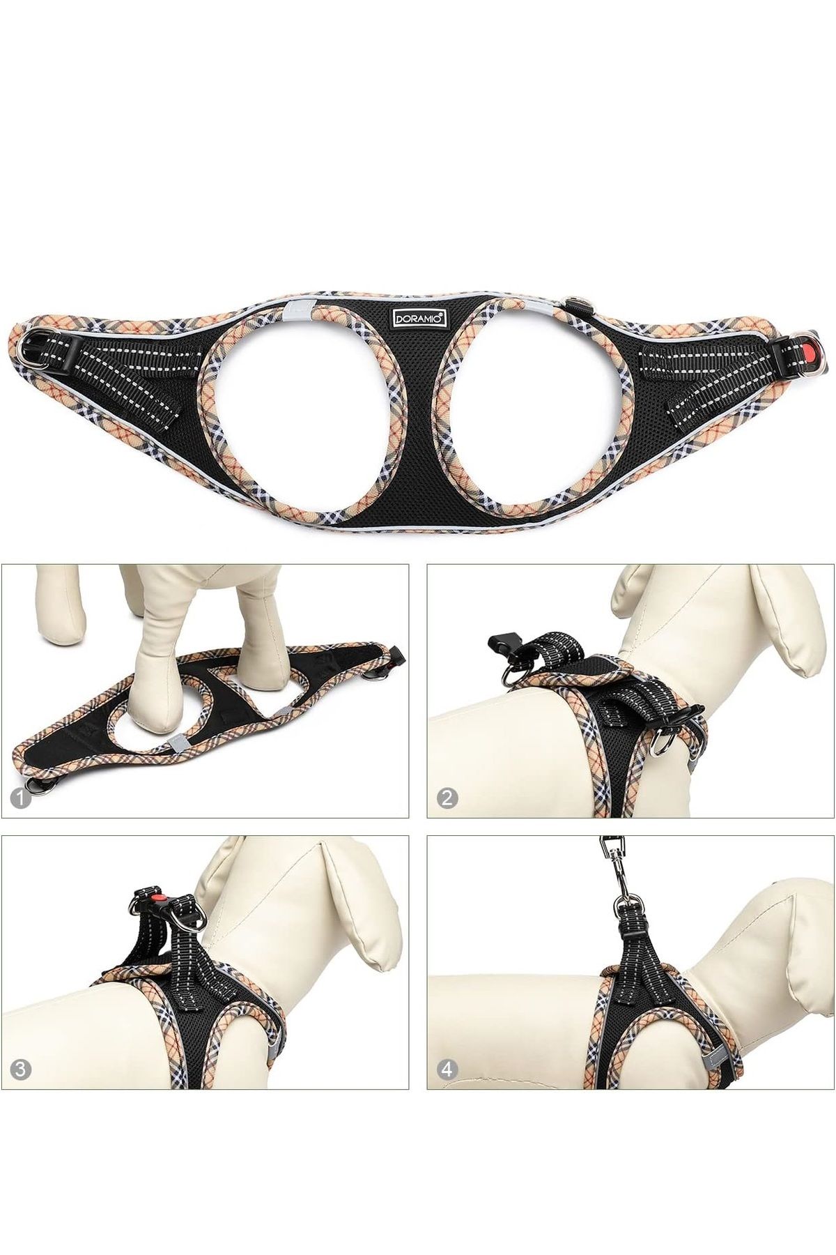 DORAMIO-Small Dog Collar for Puppy, Reflective, Breathable and Soft Padding 3