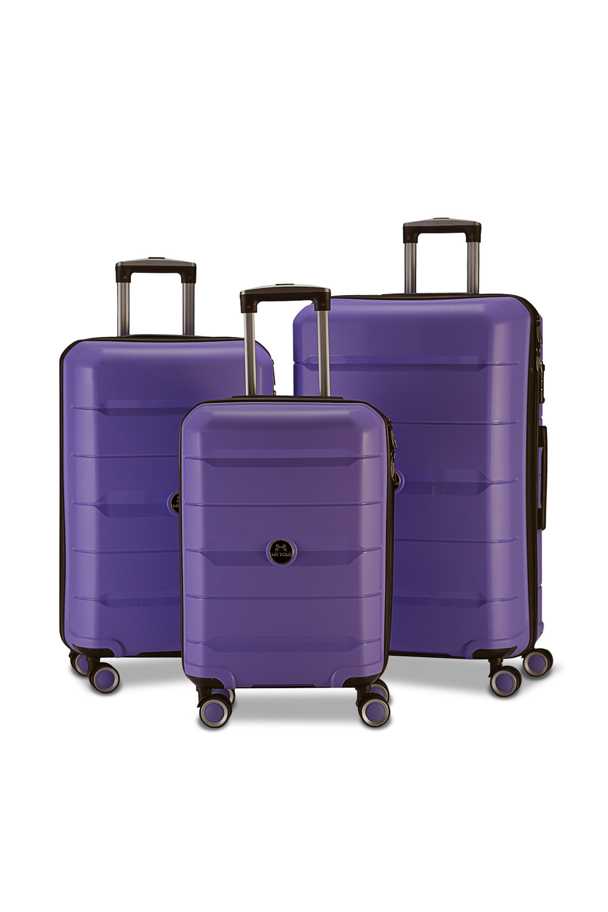 Monaco 3-Piece Set Polypropylene Super Flexible Unbreakable Wheeled Suitcase Travel Purple