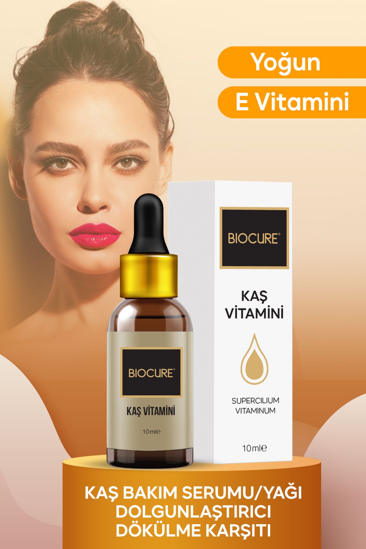 Biocure Kaş Vitamini Kaş Bakım Serumu Yağı Dolgunlaştırıcı & Dökülme Karşıtı Doğal E Vitaminli