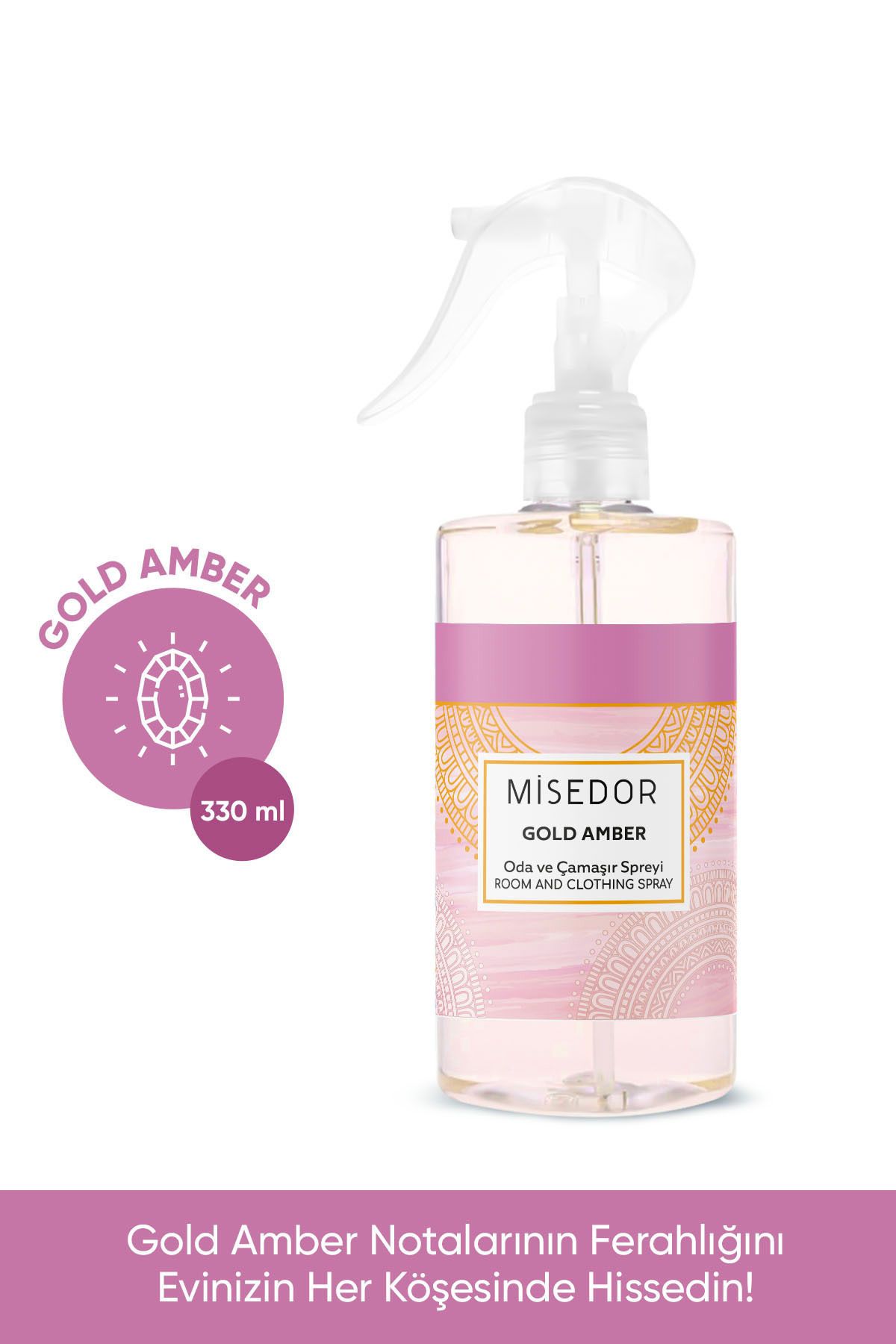 Misedor Gold Amber Oda Kokusu Ve Çamaşır Parfümü 330 Ml