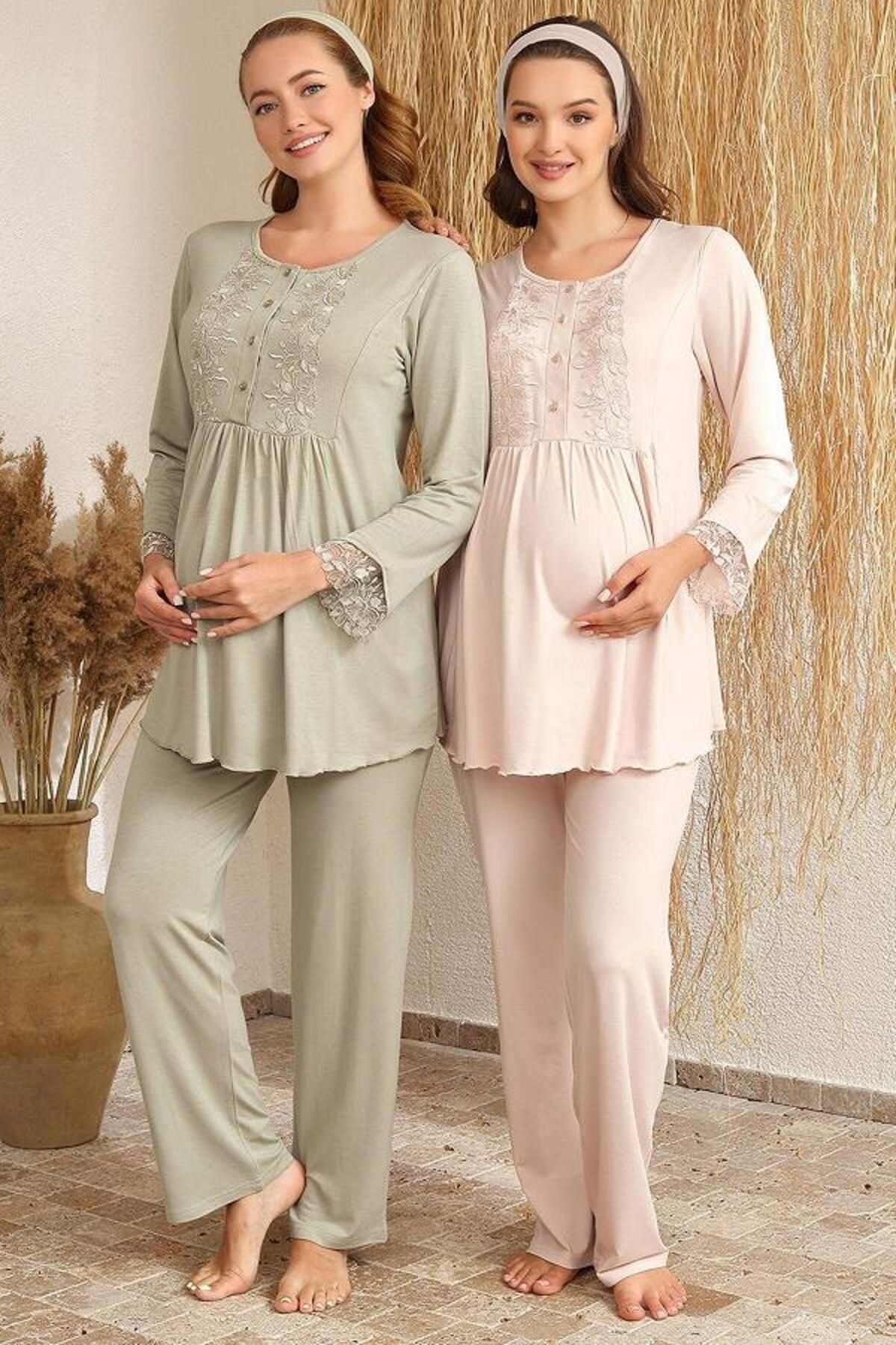 Baha-4427 Long Sleeve 2-Piece Lohusa Set 1