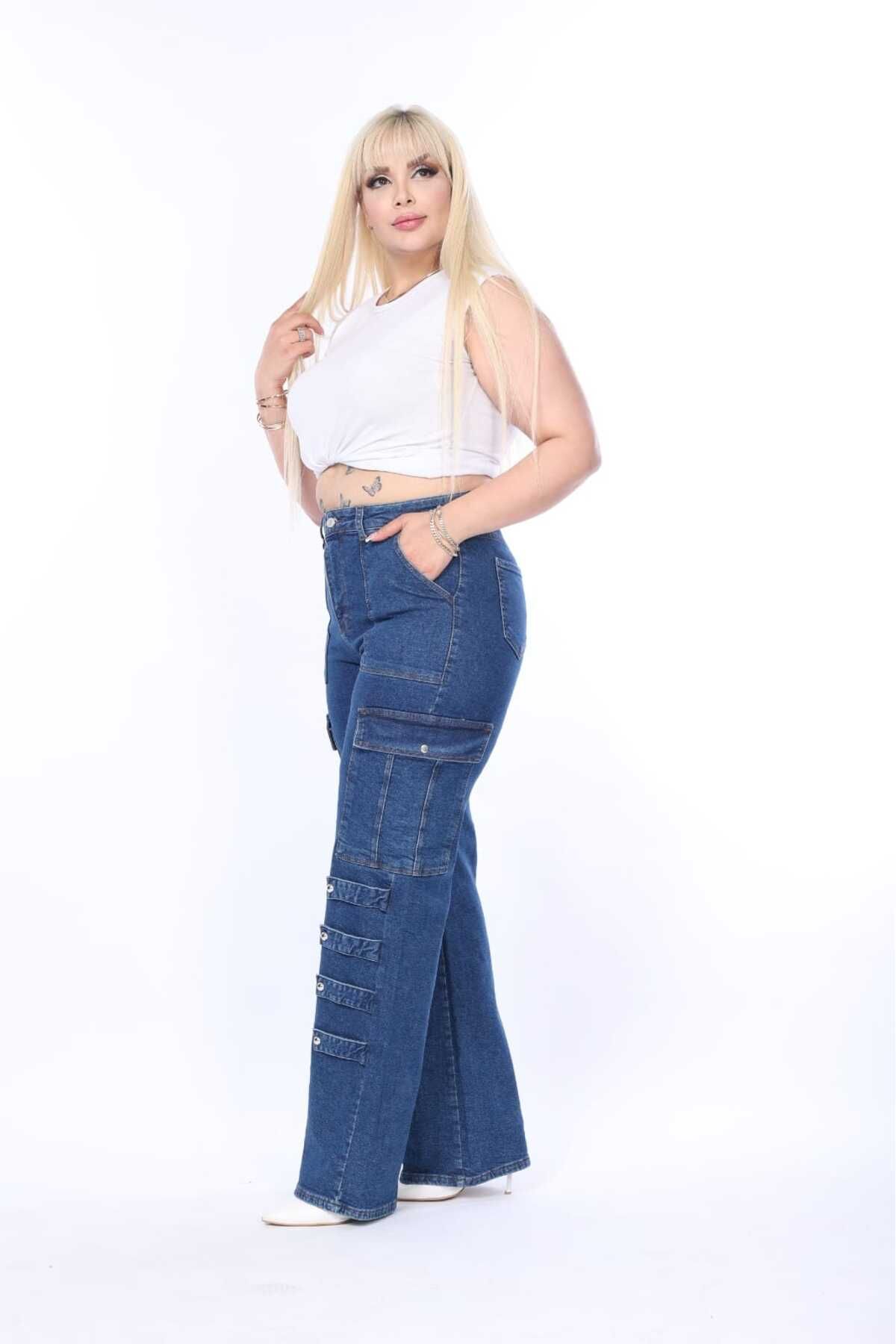 ASSO WOMEN SALAŞ JEANS PLUS SIZE کمر بلند و ساق بلند مدل شلوار جین انعطاف پذیر