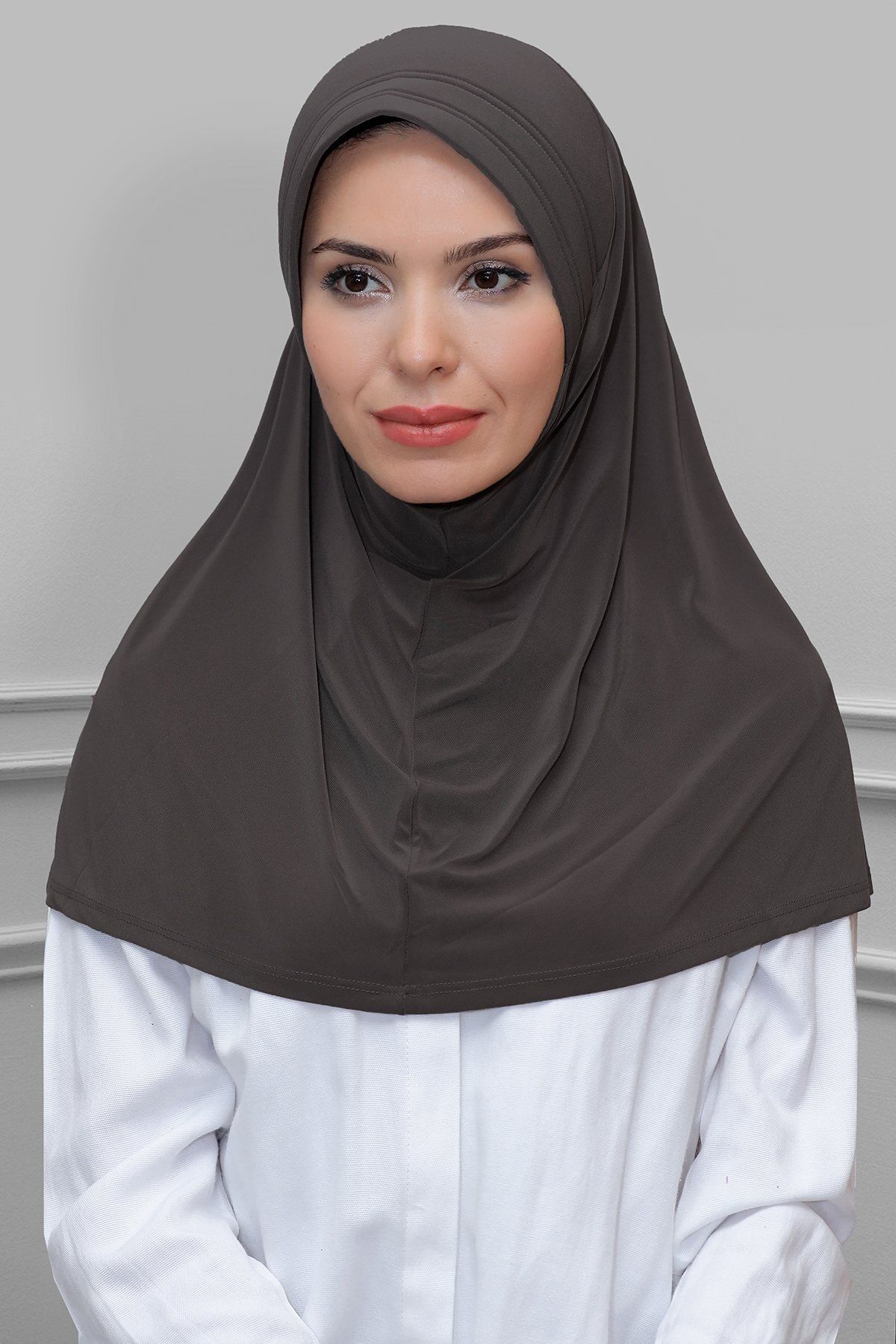 HÜRREM BONE Eșarfă Hijab Gata Făcută Din Nurcă, Țesătură Nisipoasă, Simplă 1600_10 - Mărime unică
