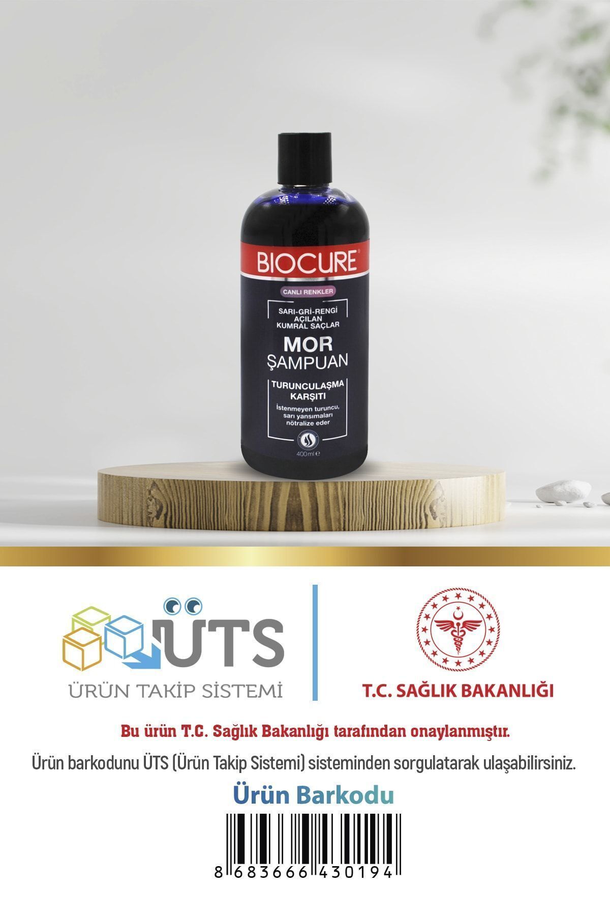 Biocure Turunculaşma Karşıtı Mor Şampuan / Sarı-gri-rengi Açılan Kumral Saçlar Için 400 ml-4