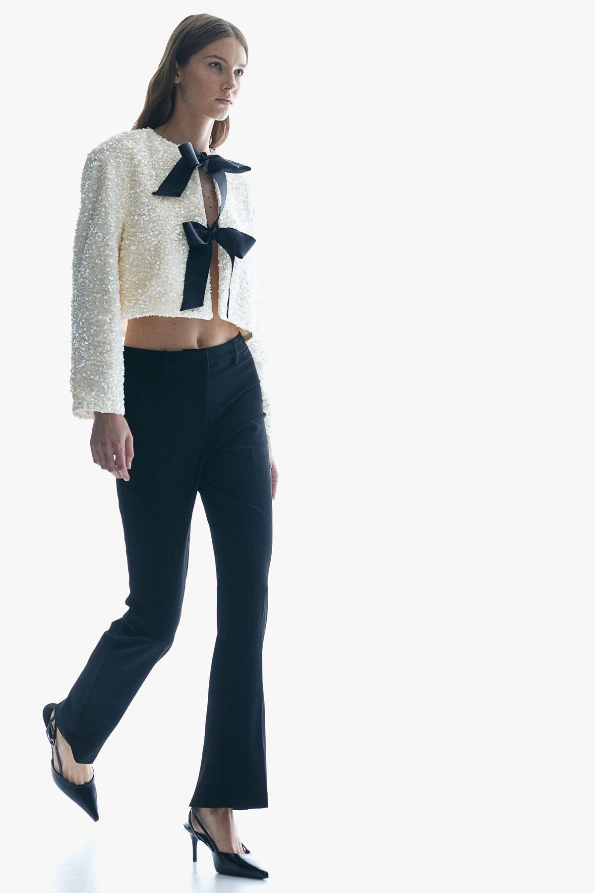 H&M-Sequin and Bow Front Jacket 2