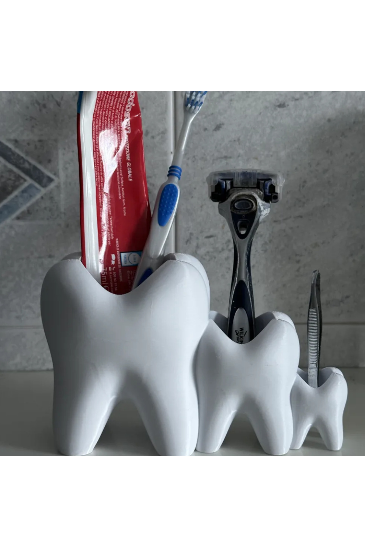 Diş Fırçası Diş Macunu Standı Dekoratif 3d Baskı - Görsel 1