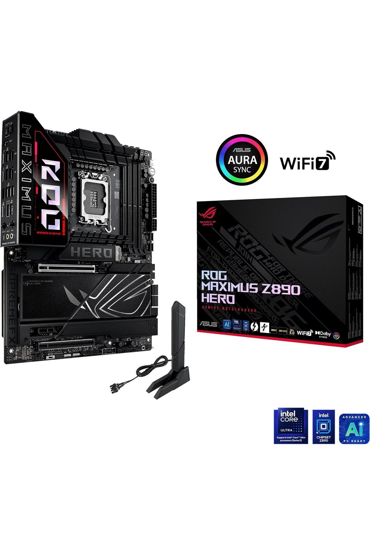 ASUS-ROG MAXIMUS Z890 HERO Intel Z890 LGA1851 DDR5 8800 6x M.2 WiFi  Motherboard 7