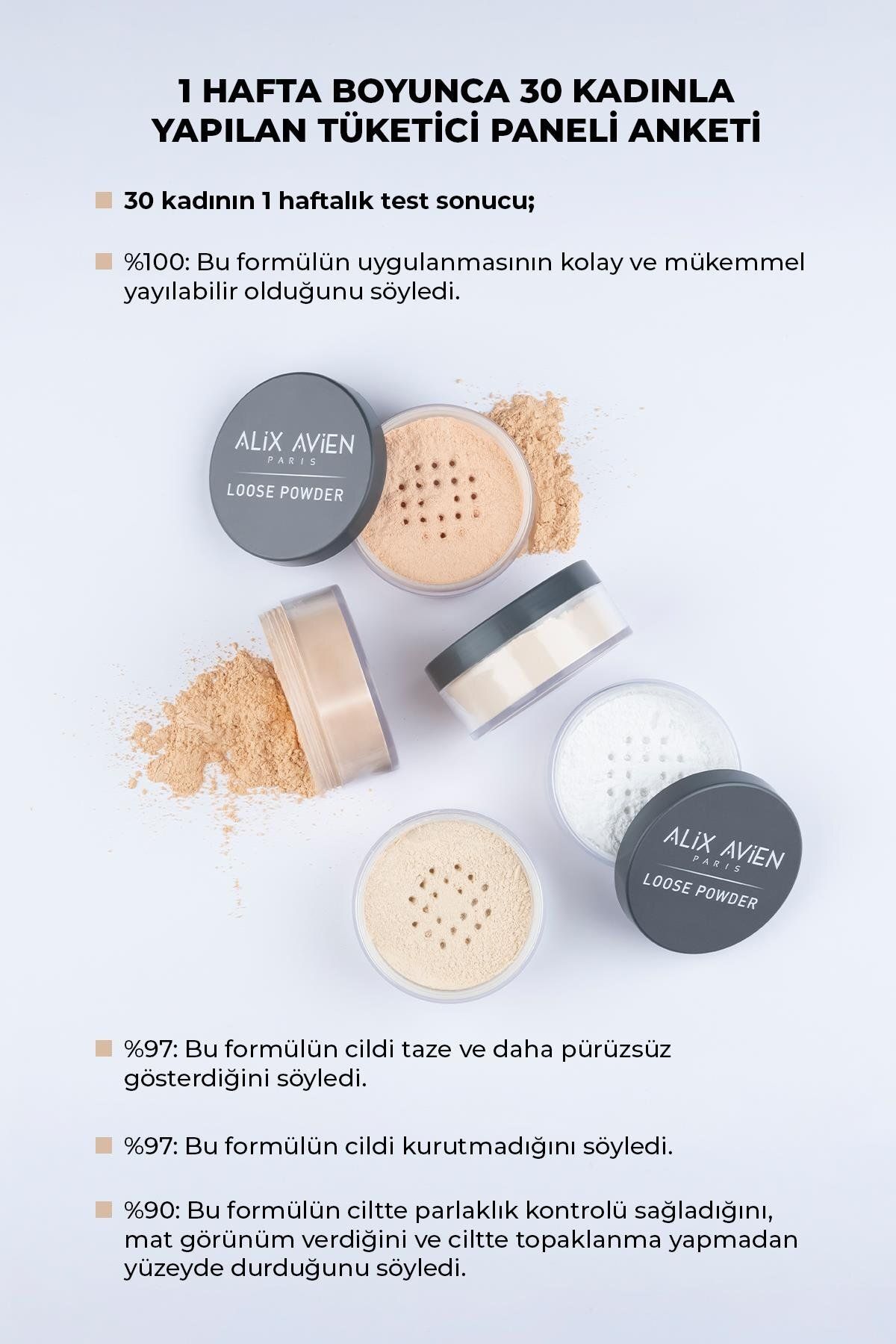 Alix Avien-Fixing Effect - Silky Powder Powder, Matte Finish, Nude Ivory 02 - Loose Powder 2