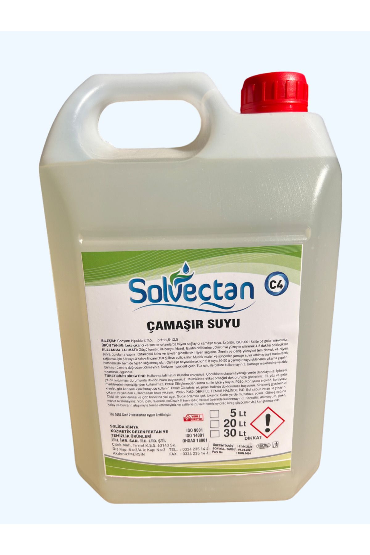 SOLVECTAN Çamaşır Suyu 5'lt 2'li