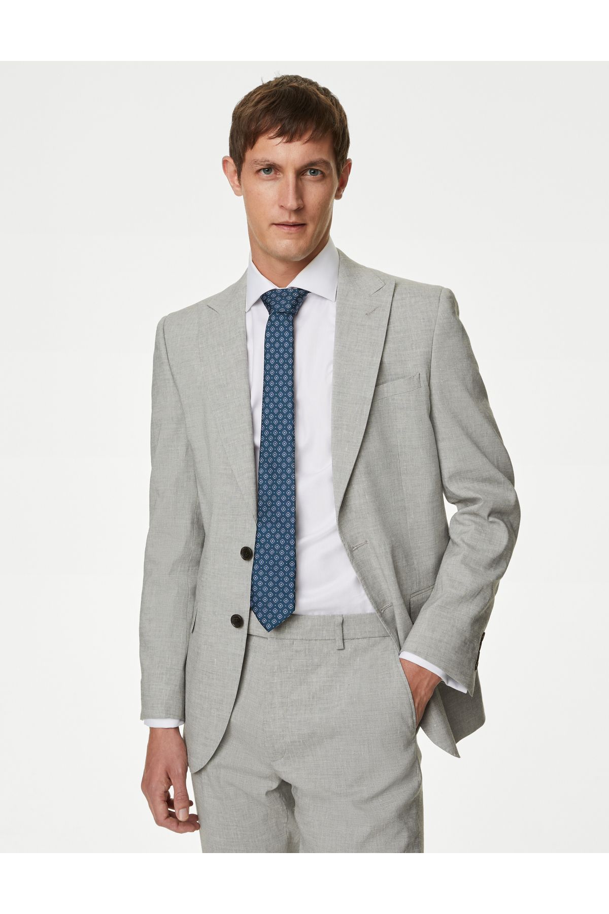 کت کتان کلاسیک متناسب با دوخت Marks & Spencer