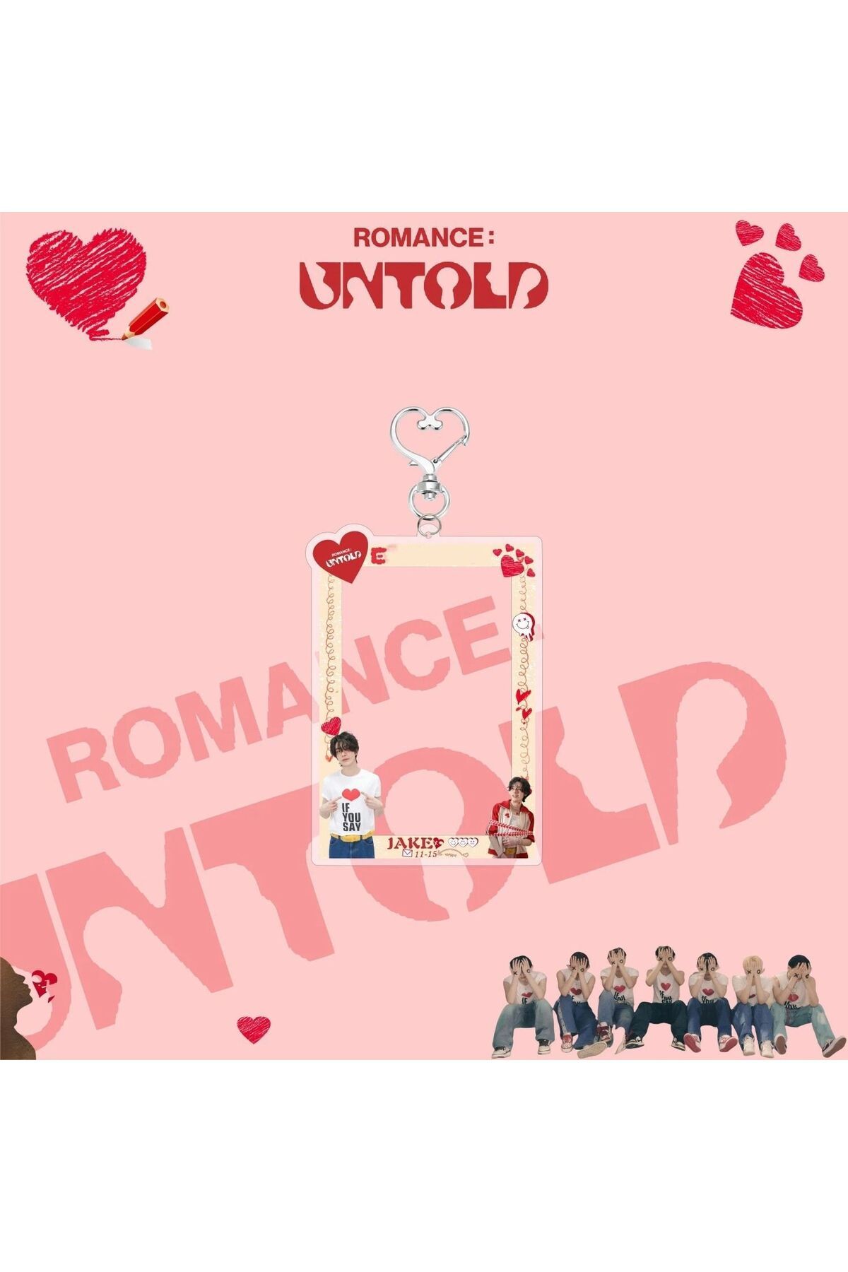 Kpop Dünyasi-Enhypen Jake'' Romance : Untold'' Hard Cover Card Holder/Keychain 1