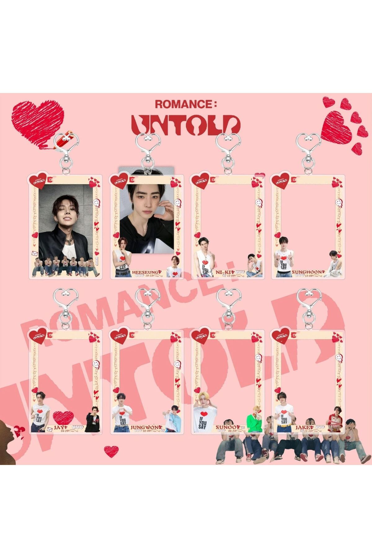 Kpop Dünyasi-Enhypen Jake'' Romance : Untold'' Hard Cover Card Holder/Keychain 2