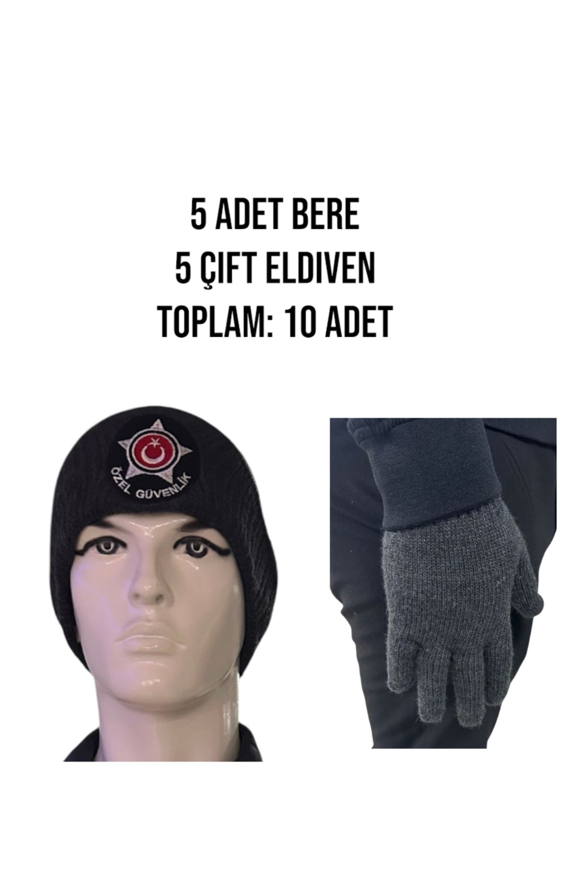 SAMSAMA -ÖZEL GÜVENLİK 5 ADET YÜNLÜ BERE+ELDİVEN