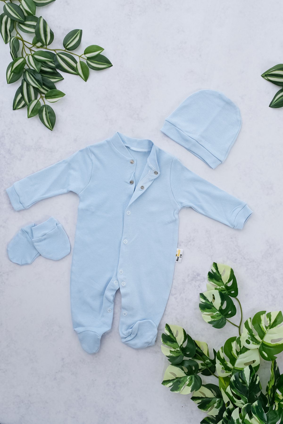 MİRANUR KİDS-Baby Boy Rompers with Gloves and Hat 1