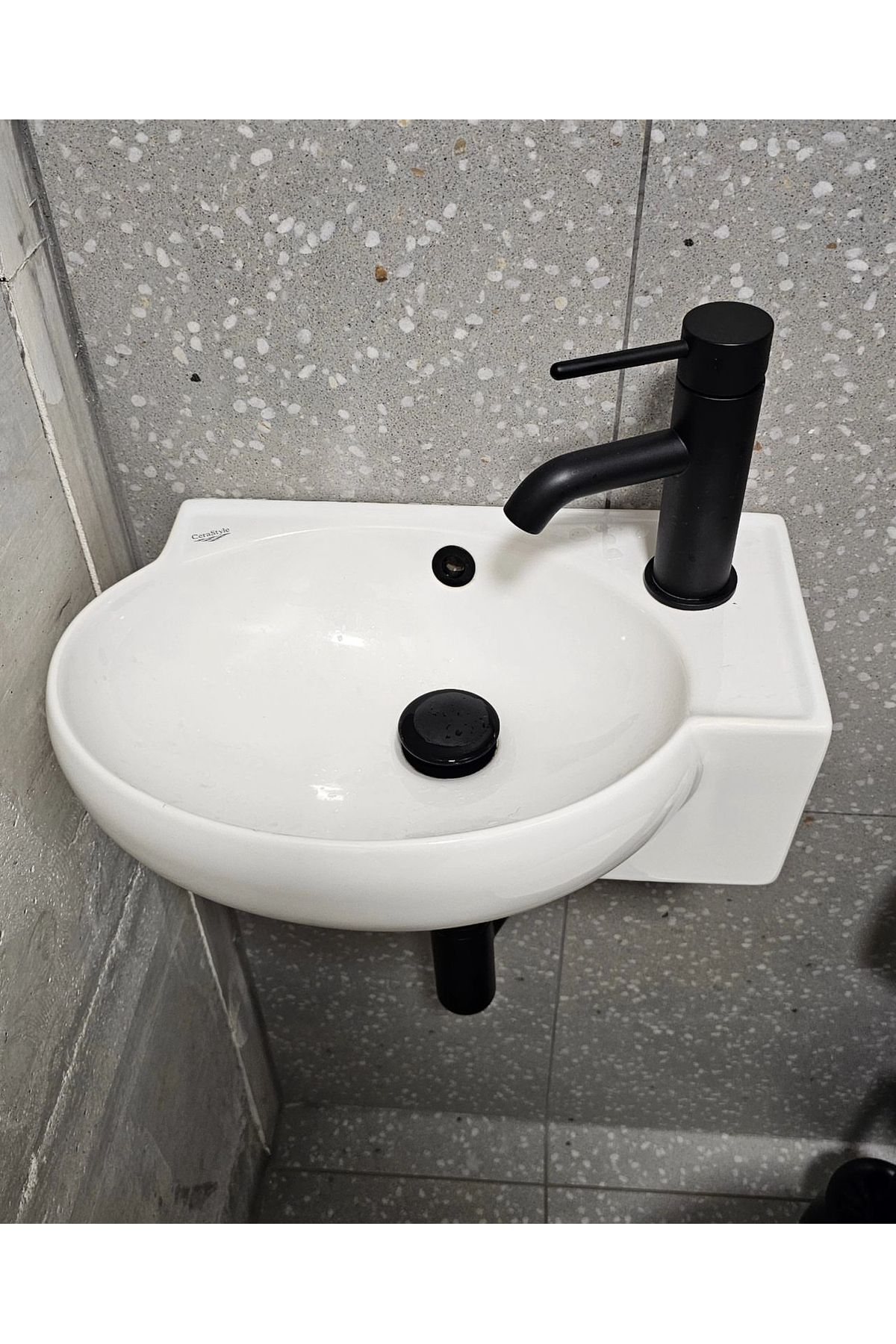 Turkuaz Cerastyle Banyo,karavan Mini Küçük Köşe Lavabo 28*45 Cm