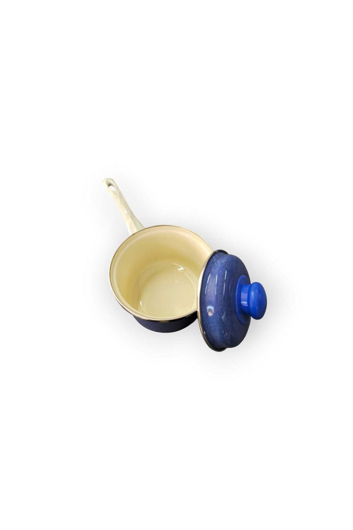 ALEV EMAYE-Milk Bowl & Sauce Bowl & Egg Boiling Pot Mini Navy Blue (0.9 Lt) 4