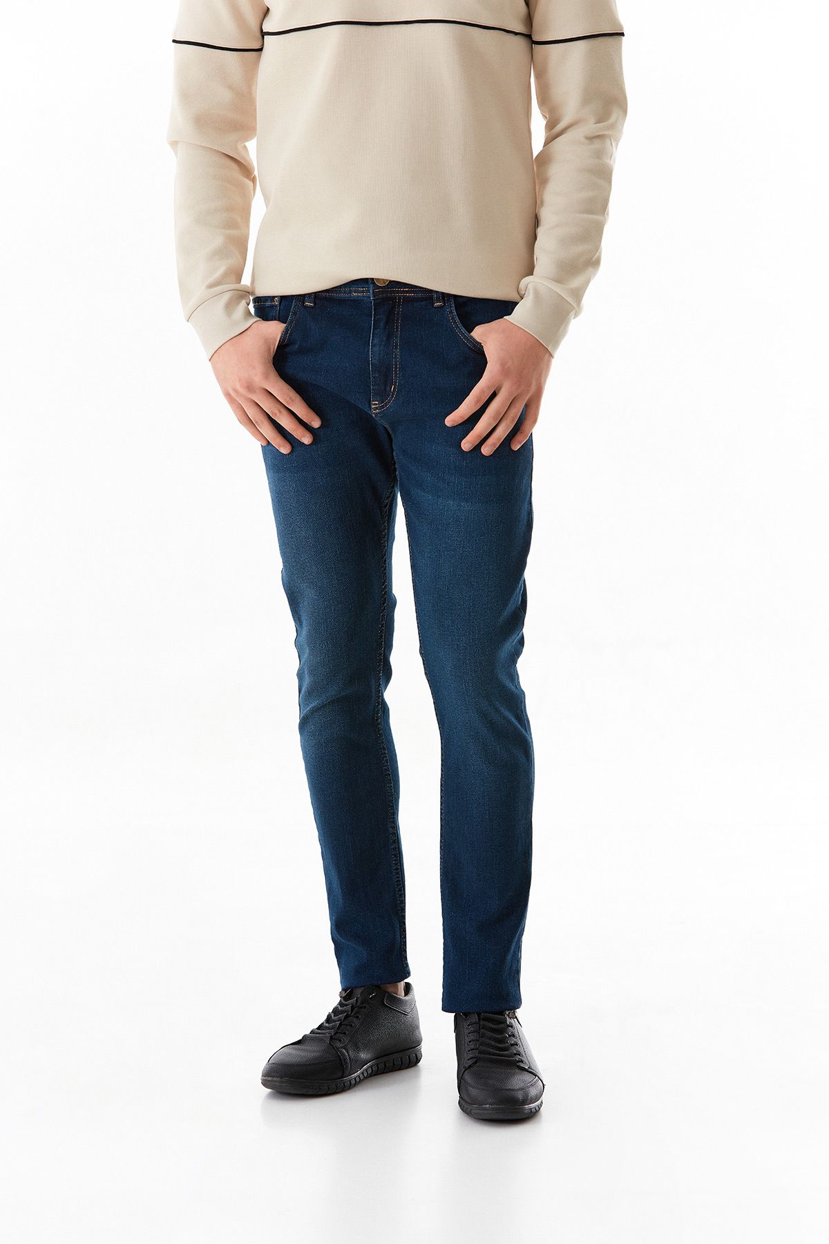 Fulla Moda-Pantaloni Jean drepti cu fermoar 2