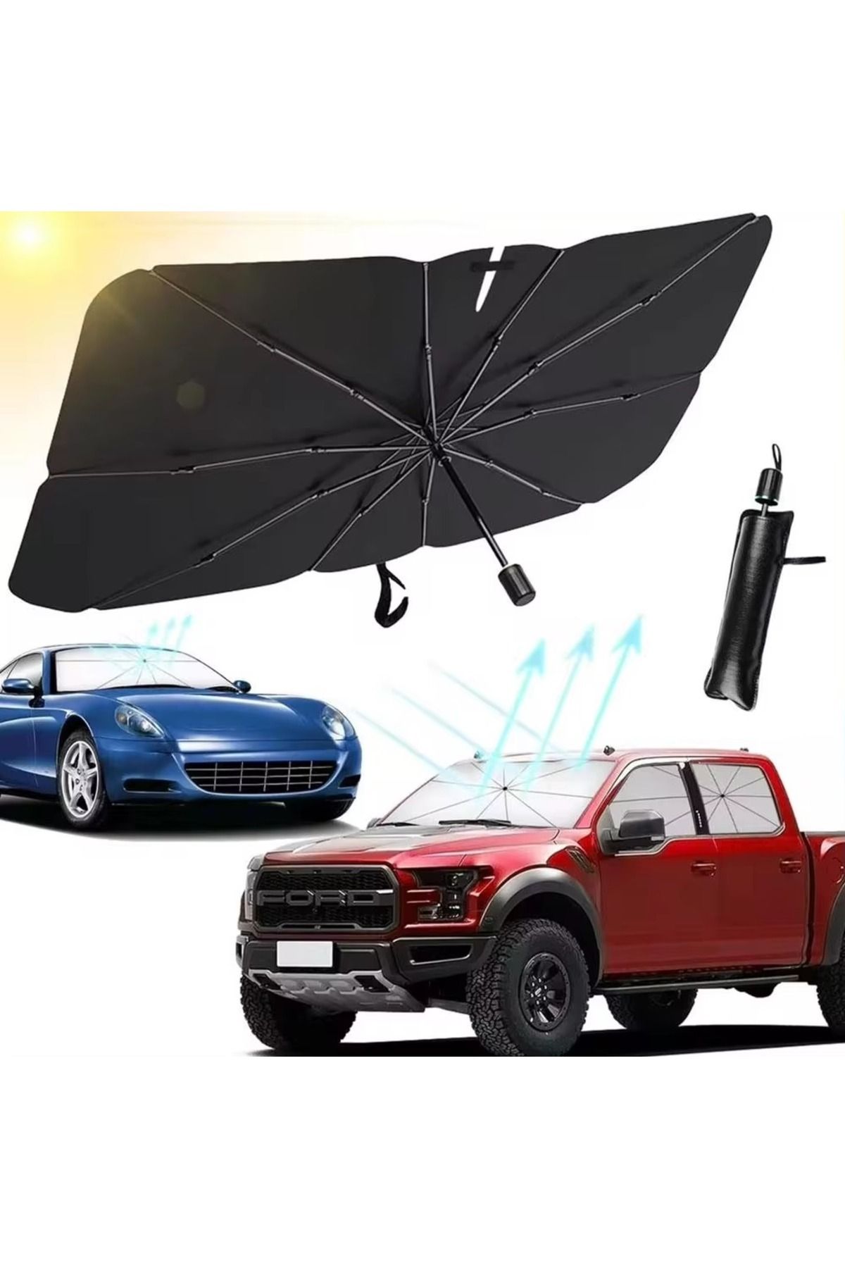 STLIFE-Car Sunshade - Front Mosque Shade and Umbrella, Seat Summer Sun Protection 4