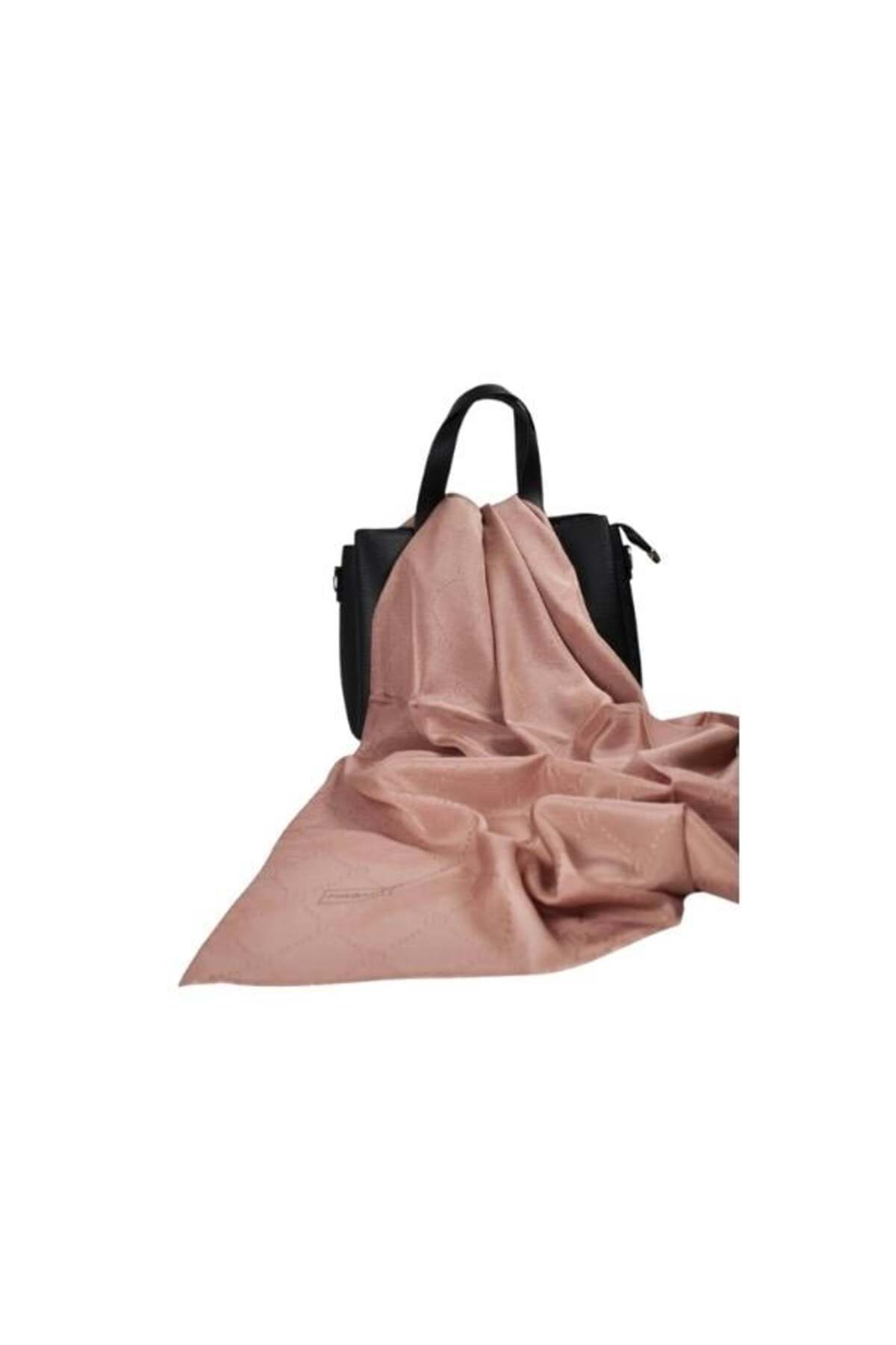 PİRAMİT-Monogram Shawl Dried Rose 3
