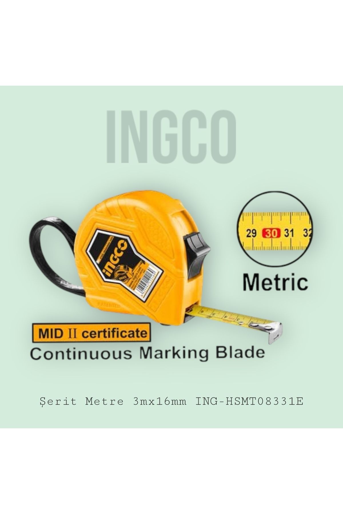 Ingco Şerit Metre 3mx16mm ING-HSMT08331E