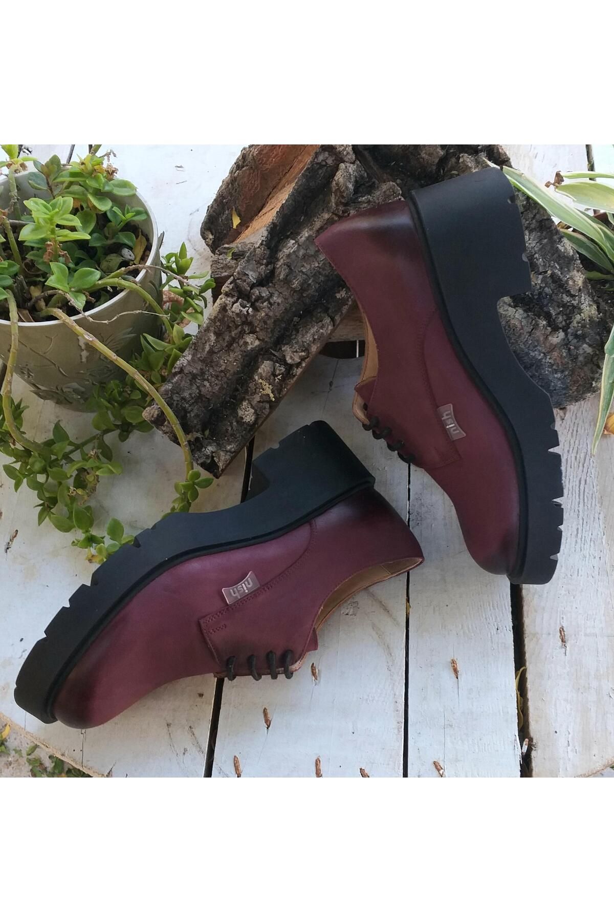 NISH-N24166 Pantofi casual pentru bărbați, din piele naturală nubuck, cu talpă groasă 5