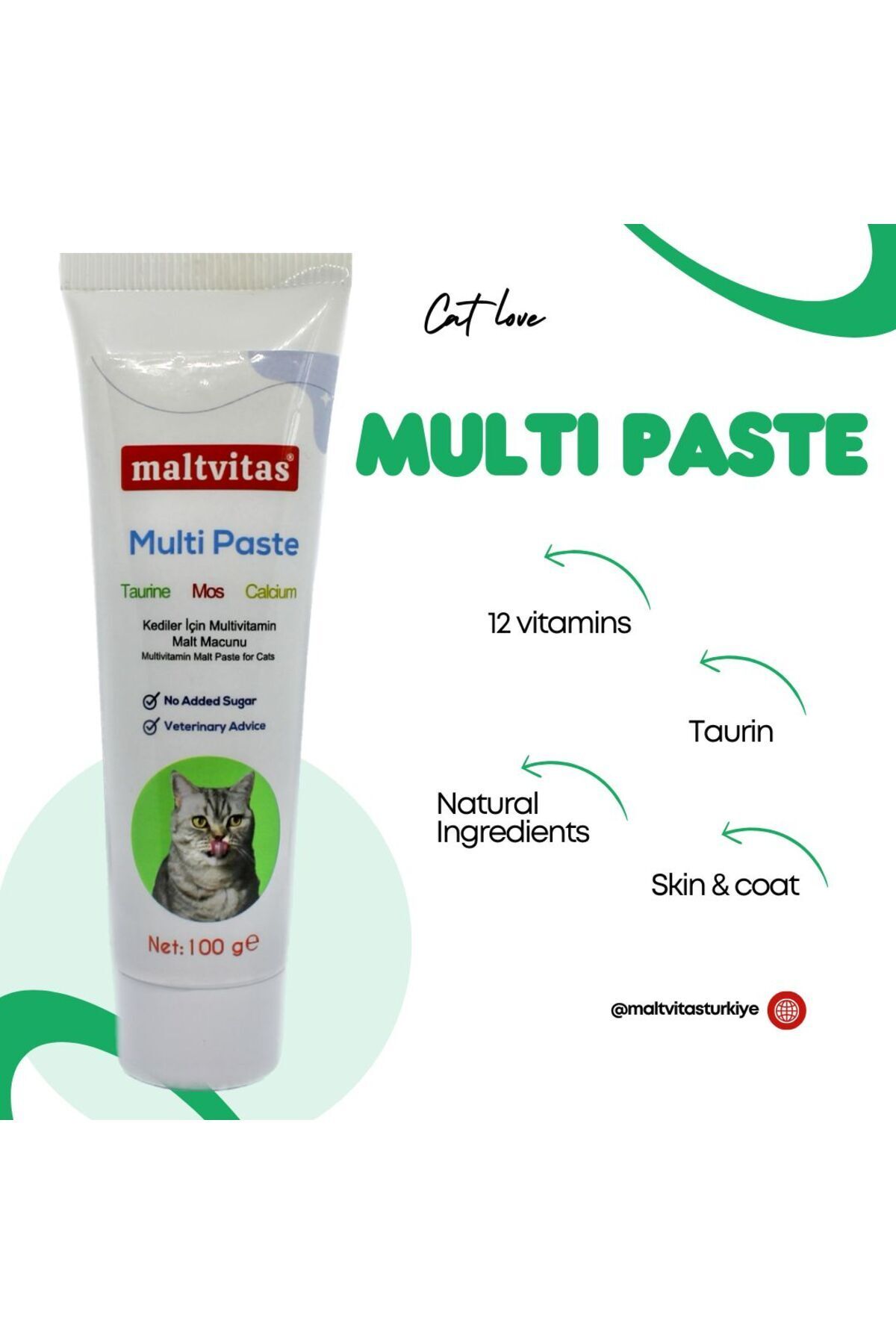 Multi Paste (Kediler için MultiVitamin Malt macunu ) 100 Gr