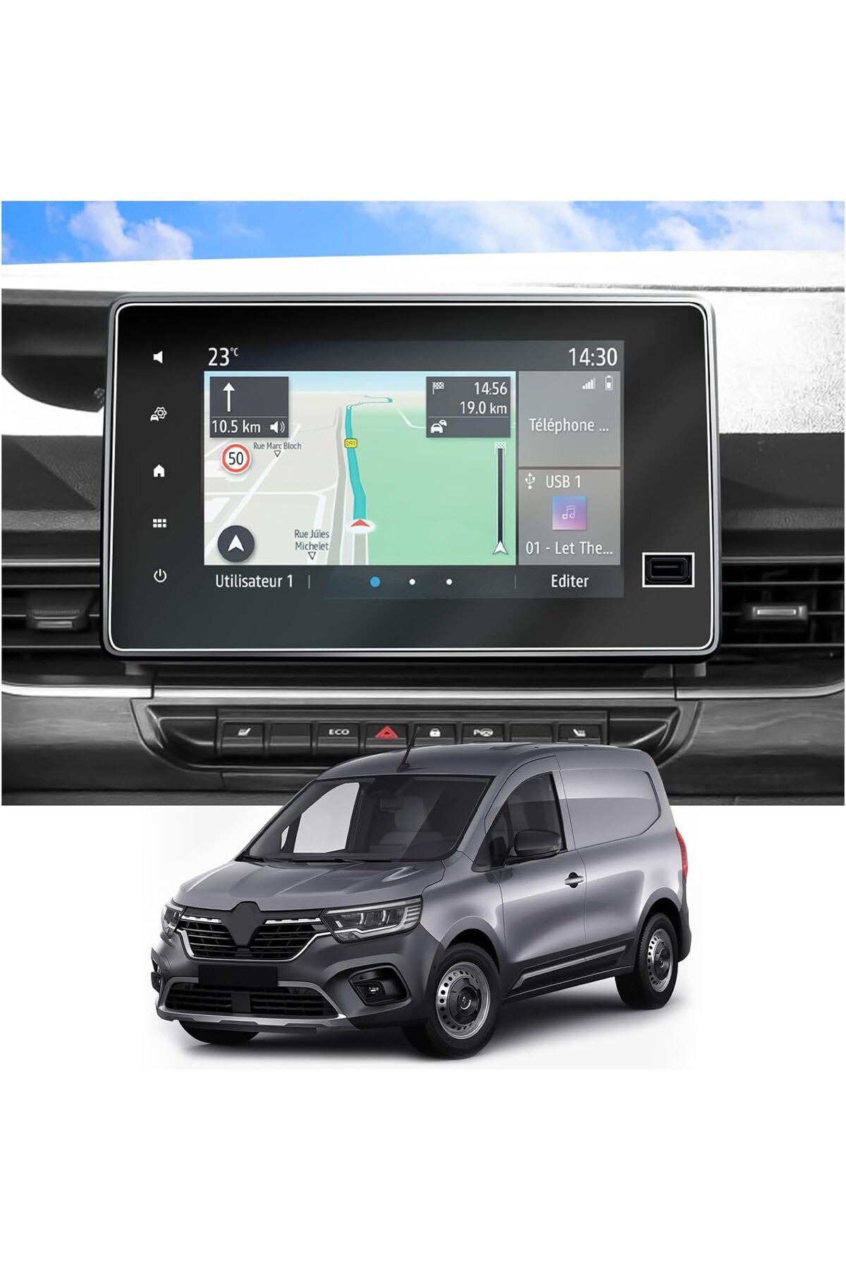 Mobilite Renault Kangoo 2024 2025 Multimedya Uyumlu 9h Nano Ekran Koruyucu 2024