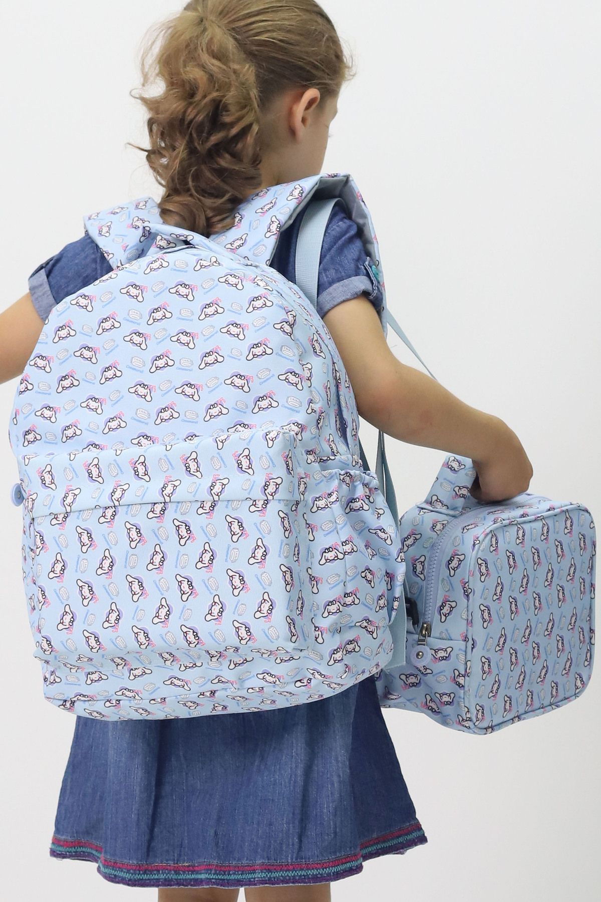 makro-Kuromi Blue - Primary School Bag and Lunchbag and Pen Holder Set, Kawaii My Melody Cinnamoroll 5