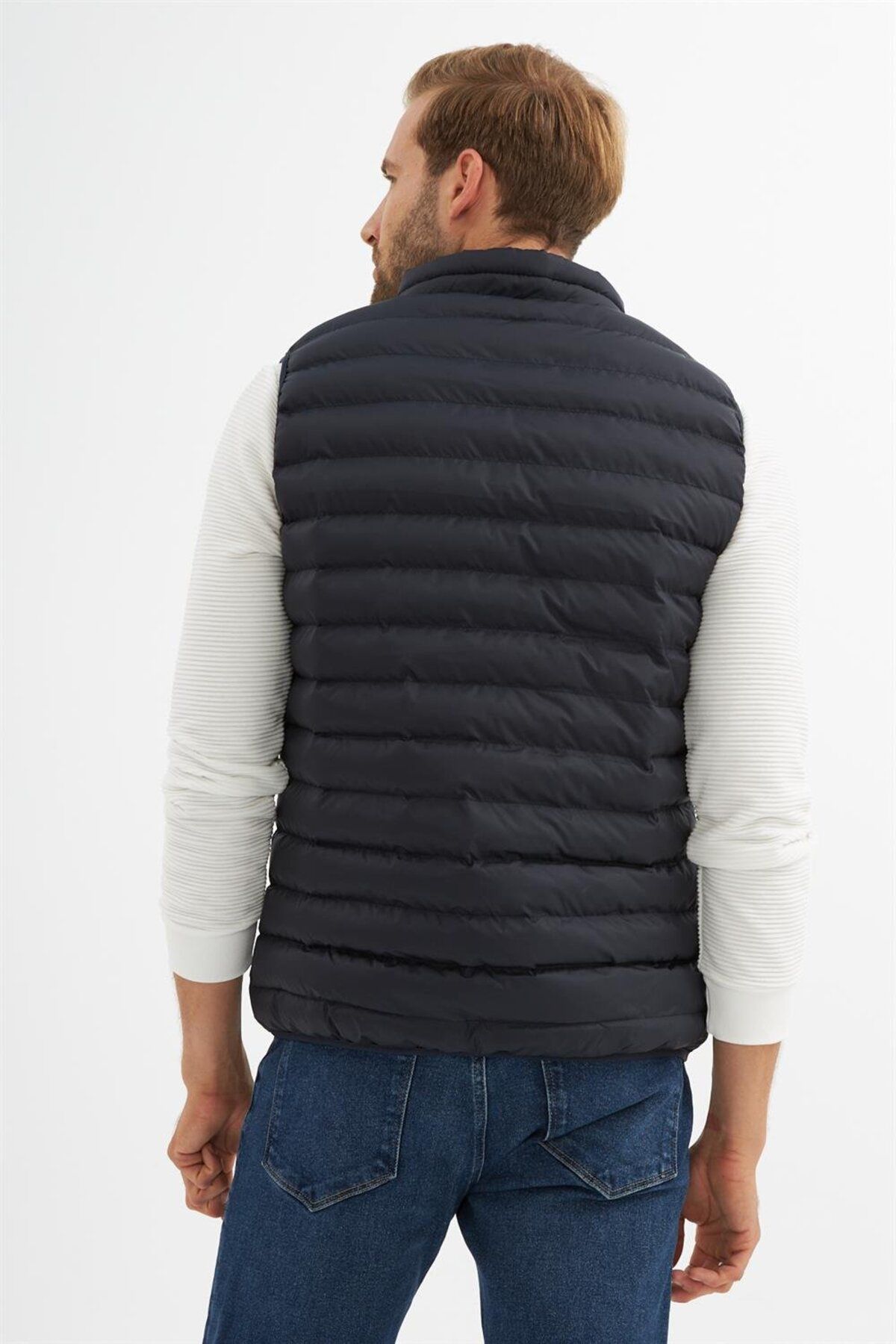 Danger-Vestă Puffer Standard Mold pentru bărbați, albastru bleumarin 7