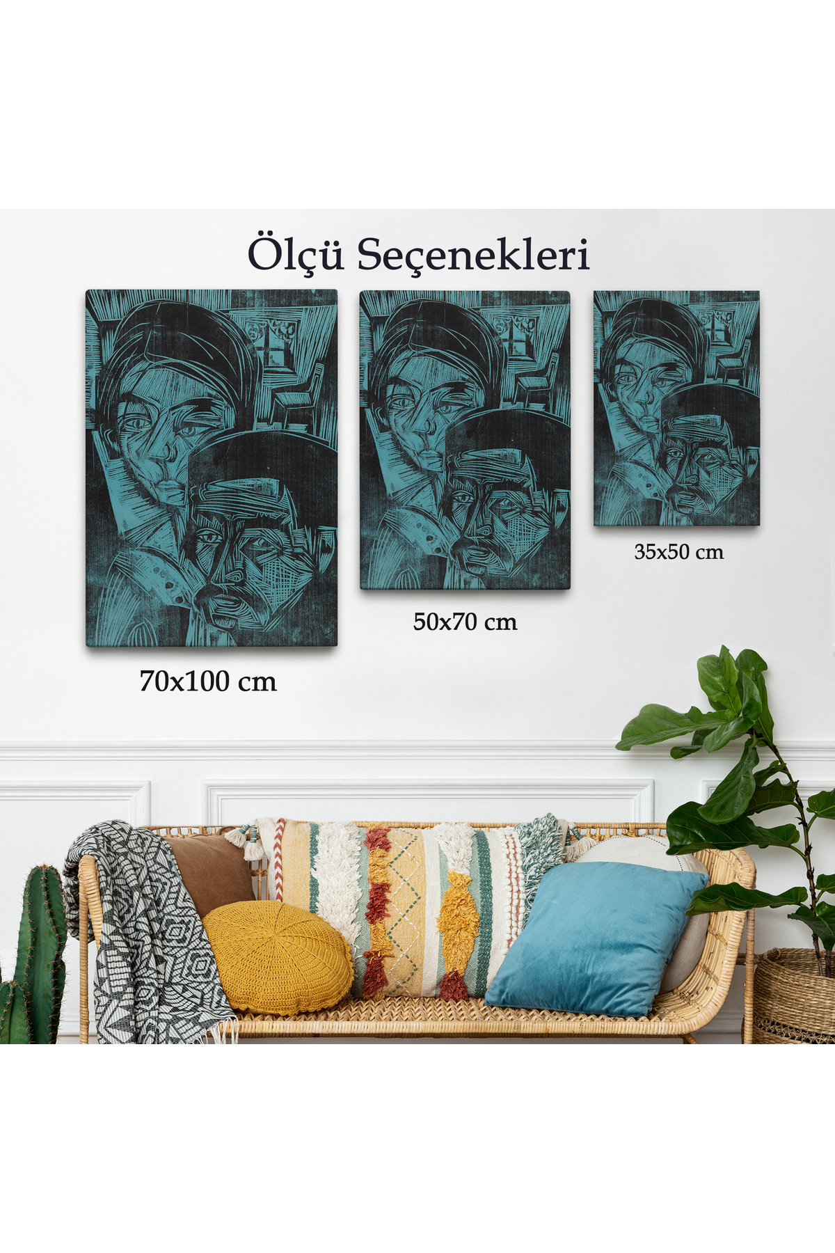 Ernst Ludwig Kirchner - Kulübedeki Köylü Çift Kanvas Tablosu görsel 3