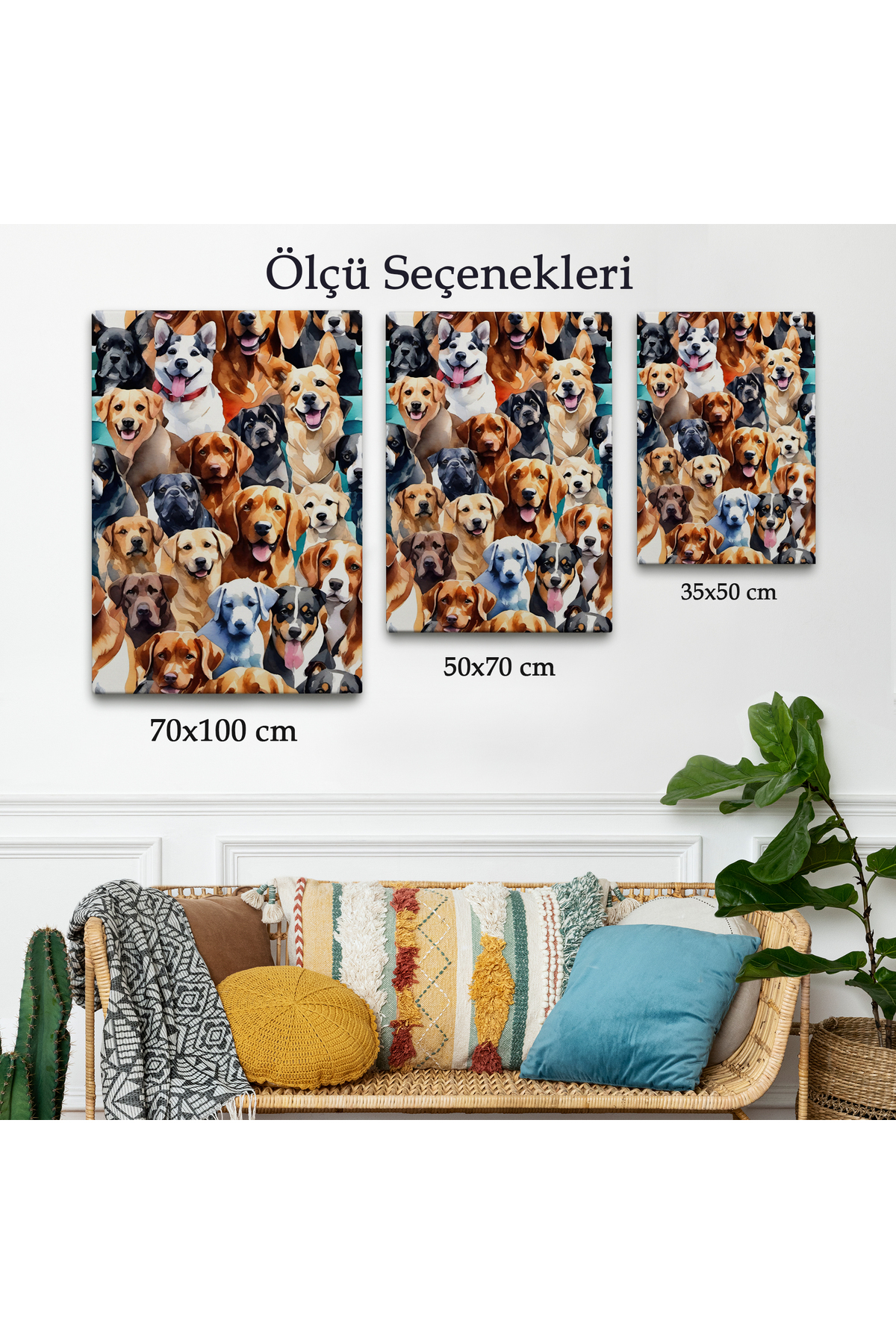 Sevimli Köpekler Kanvas Tablo görsel 3