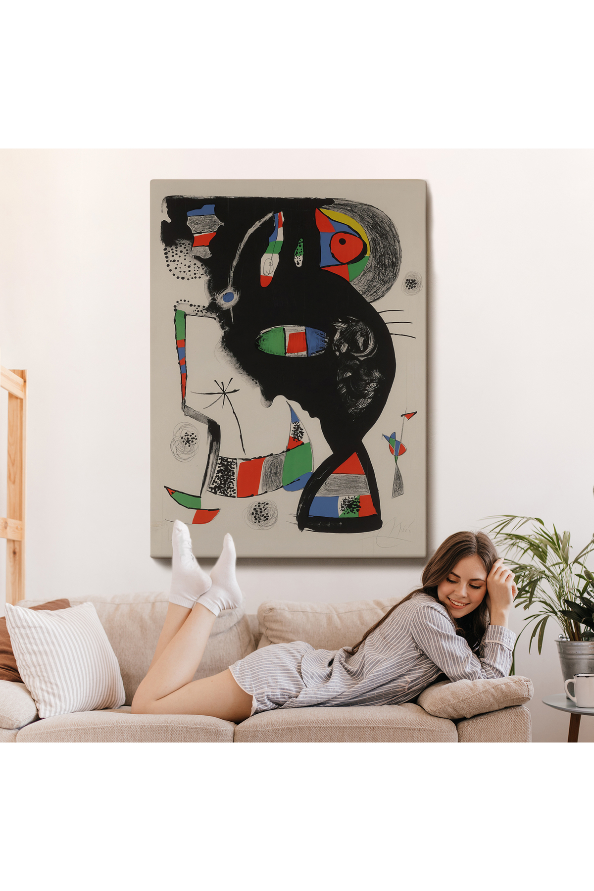 Joan Miro - 42 Rue Blomet Kanvas Tablo görsel 7