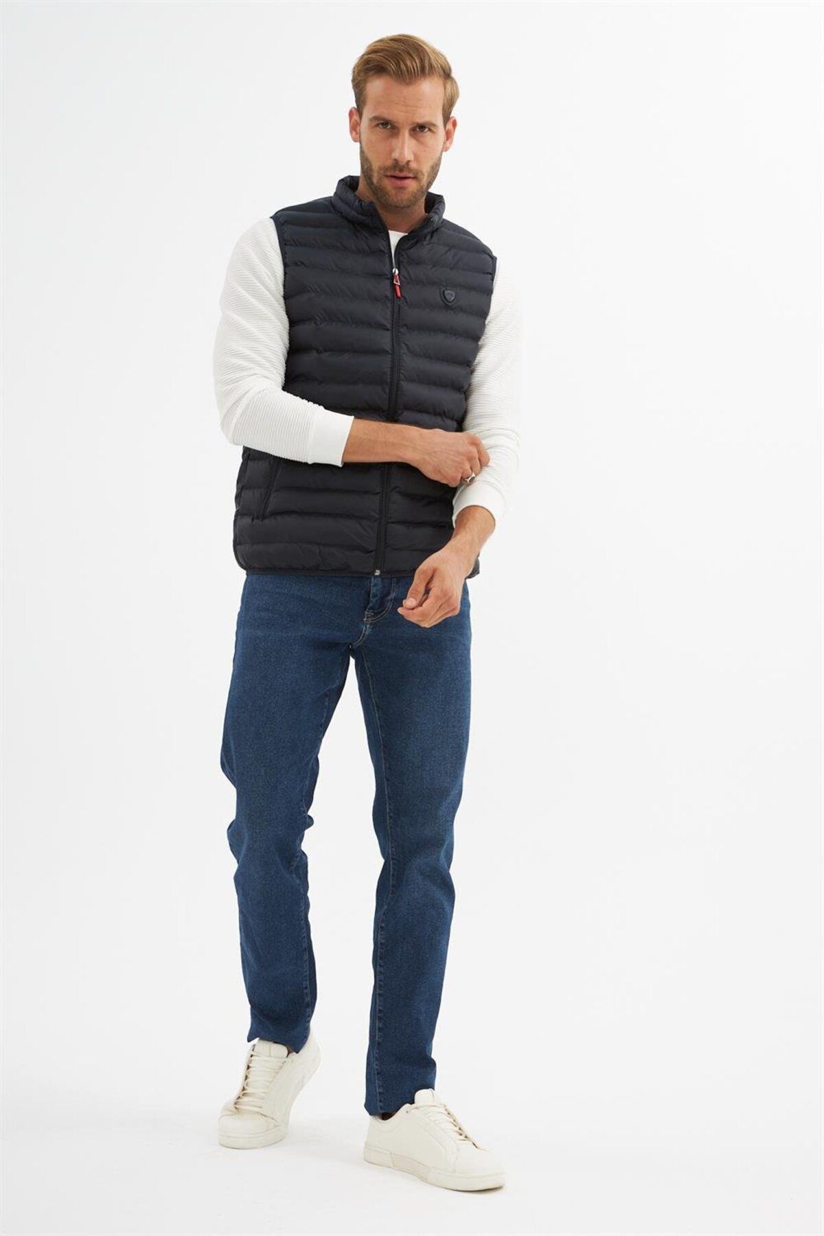 Danger-Vestă Puffer Standard Mold pentru bărbați, albastru bleumarin 3
