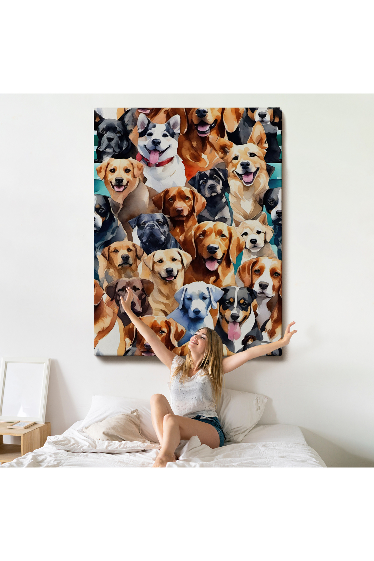 Sevimli Köpekler Kanvas Tablo görsel 5