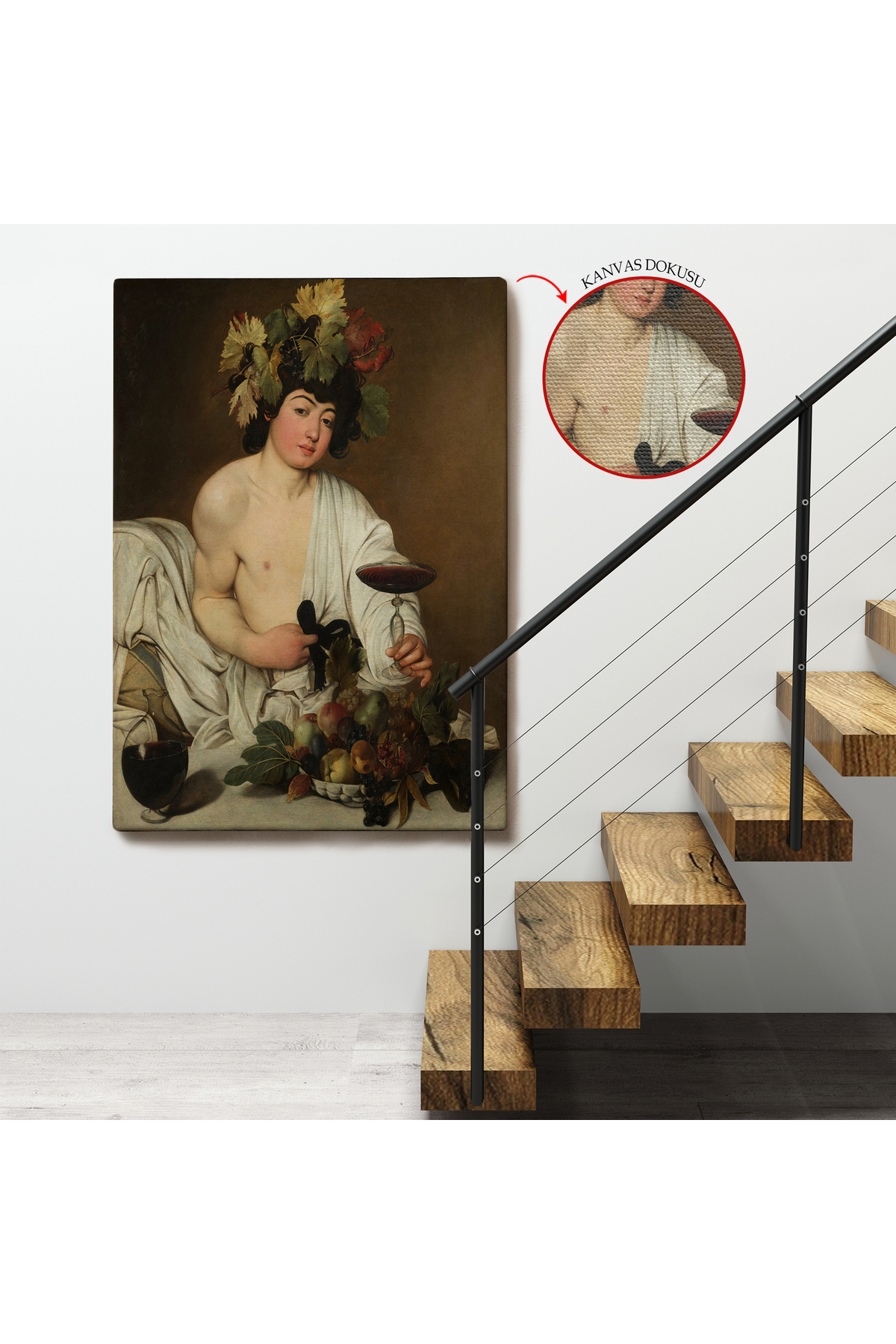 Caravaggio - Bacchus Kanvas Tablo görsel 4