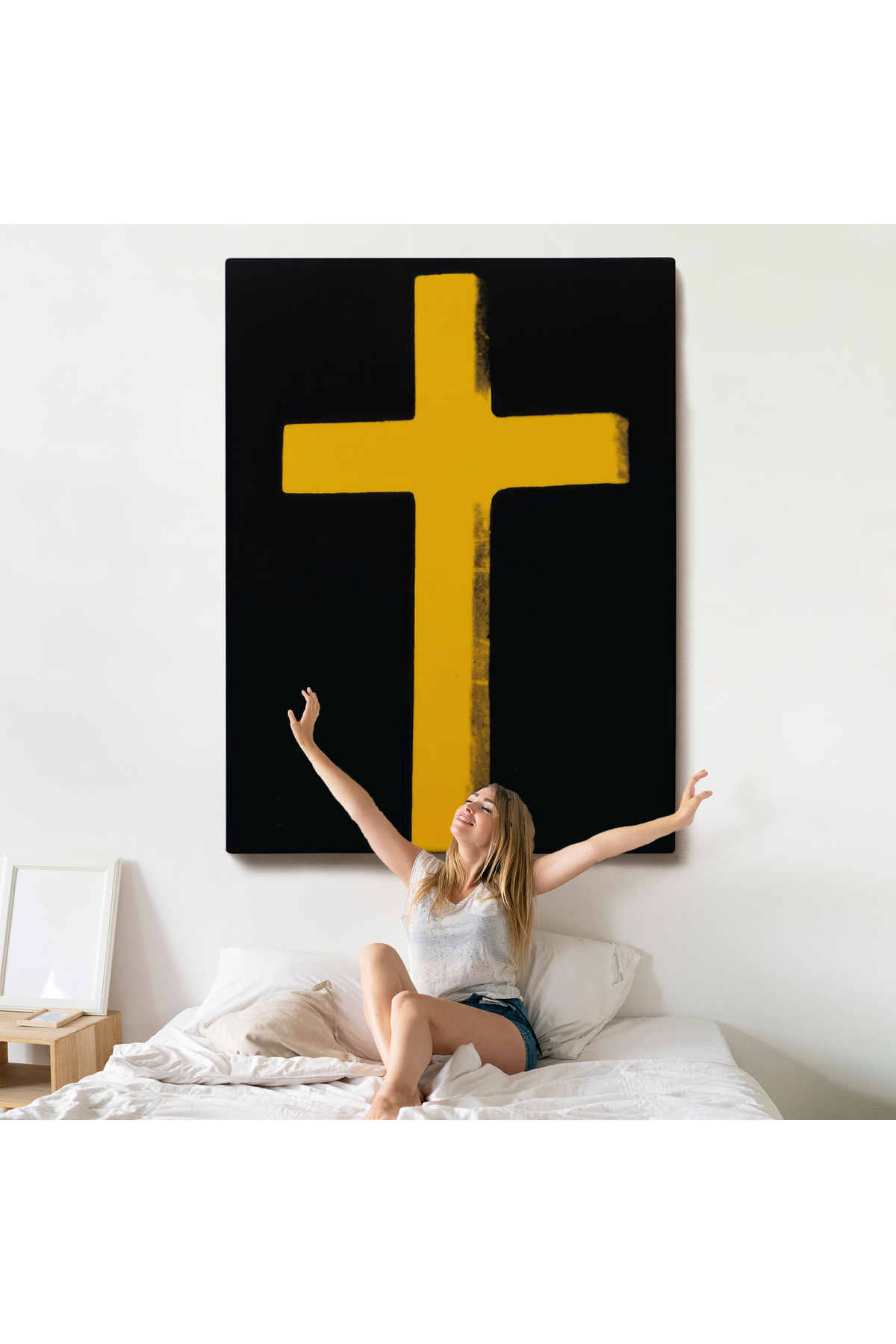 Sarı Haç Kanvas Tablo - Cross görsel 5