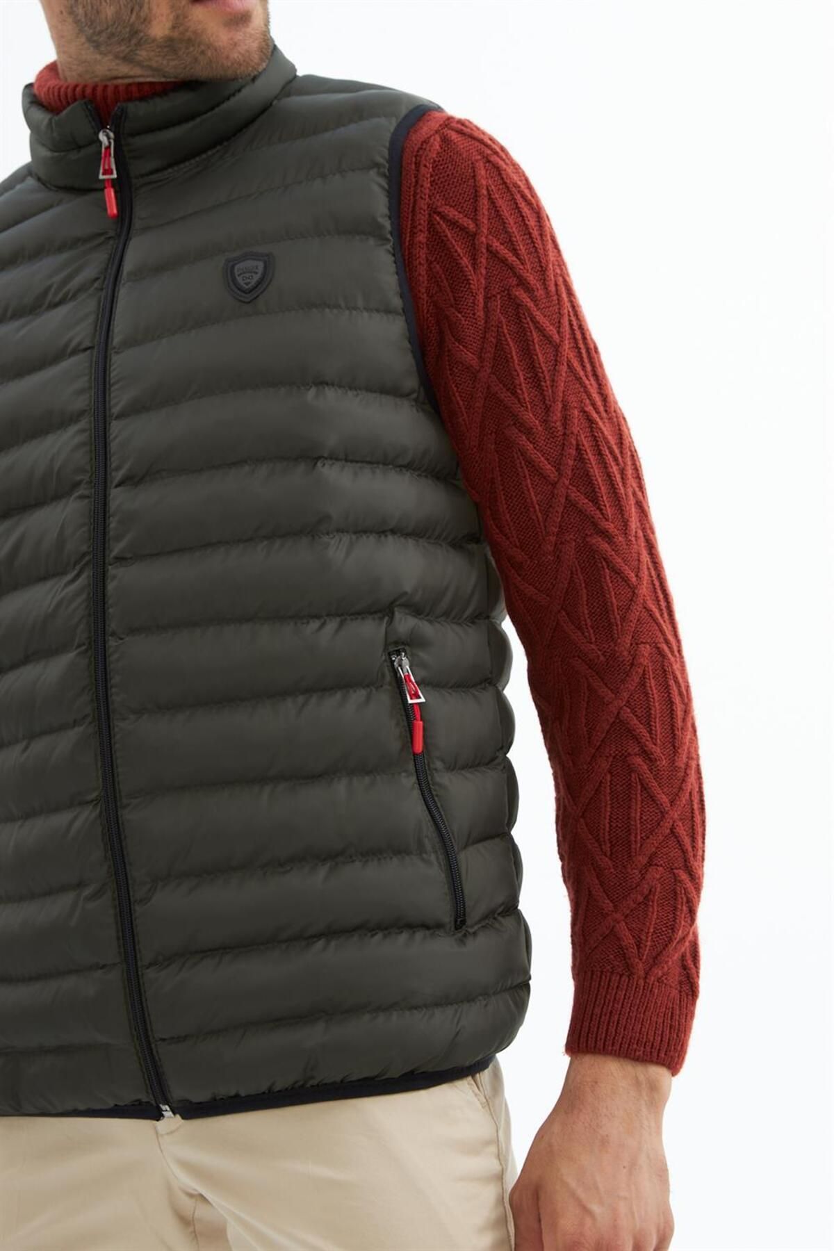 Danger-Vestă Puffer Standard Mold pentru bărbați, kaki 6