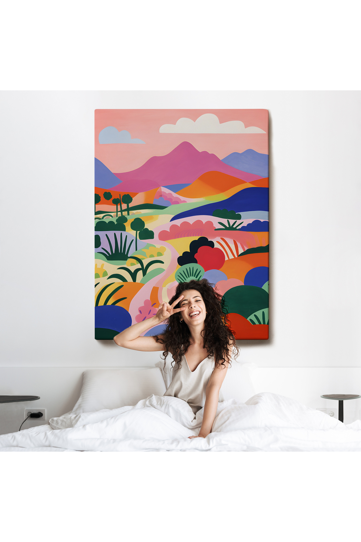 Pastel Minimalist Manzara Kanvas Tablo görsel 6