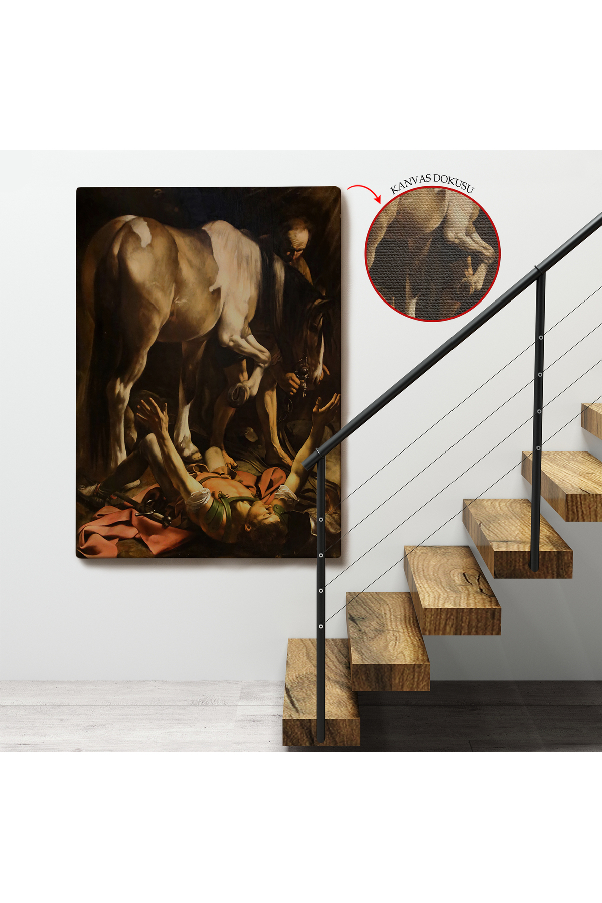 Caravaggio - Aziz Paul'Un Dönüşümü Kanvas Tablo - The Conversion Of Saint Paul görsel 4