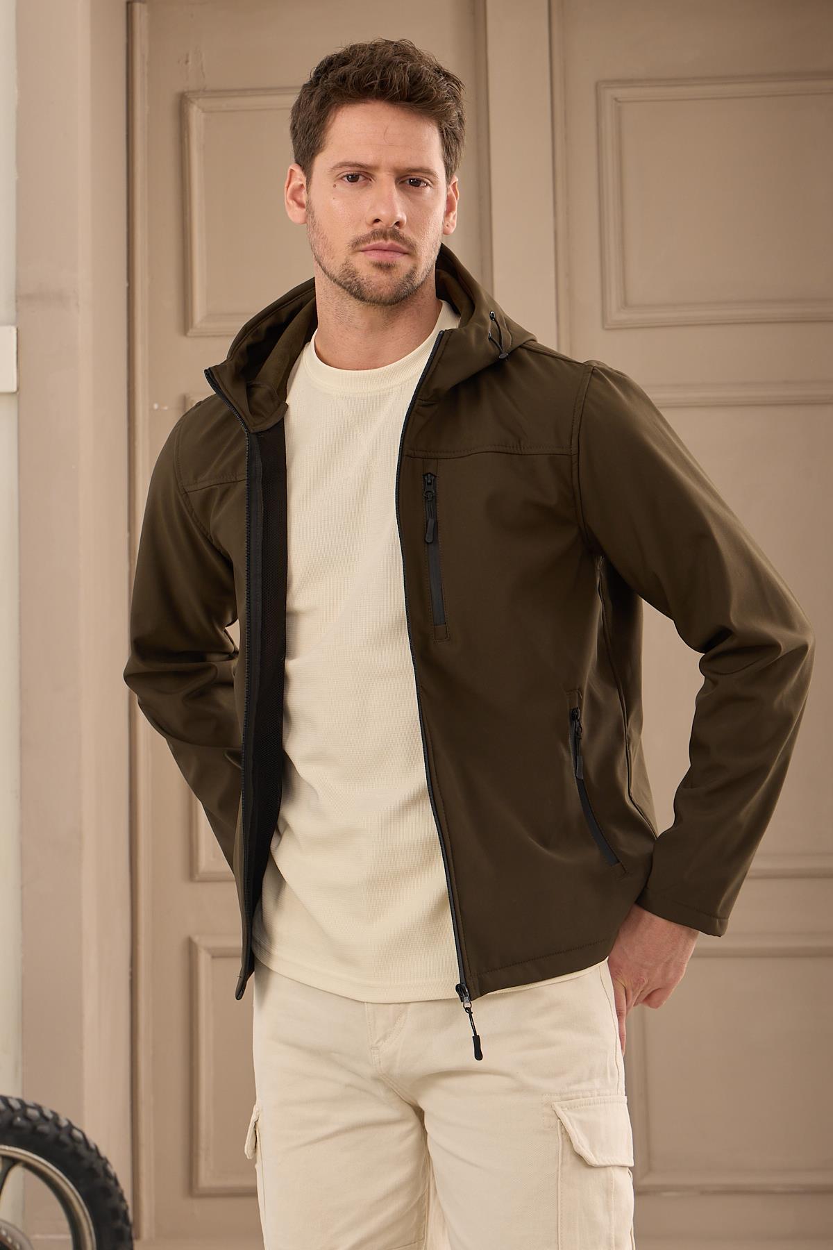 Danger-Palton softshell pentru bărbați kaki - impermeabil și rezistent la vânt 6