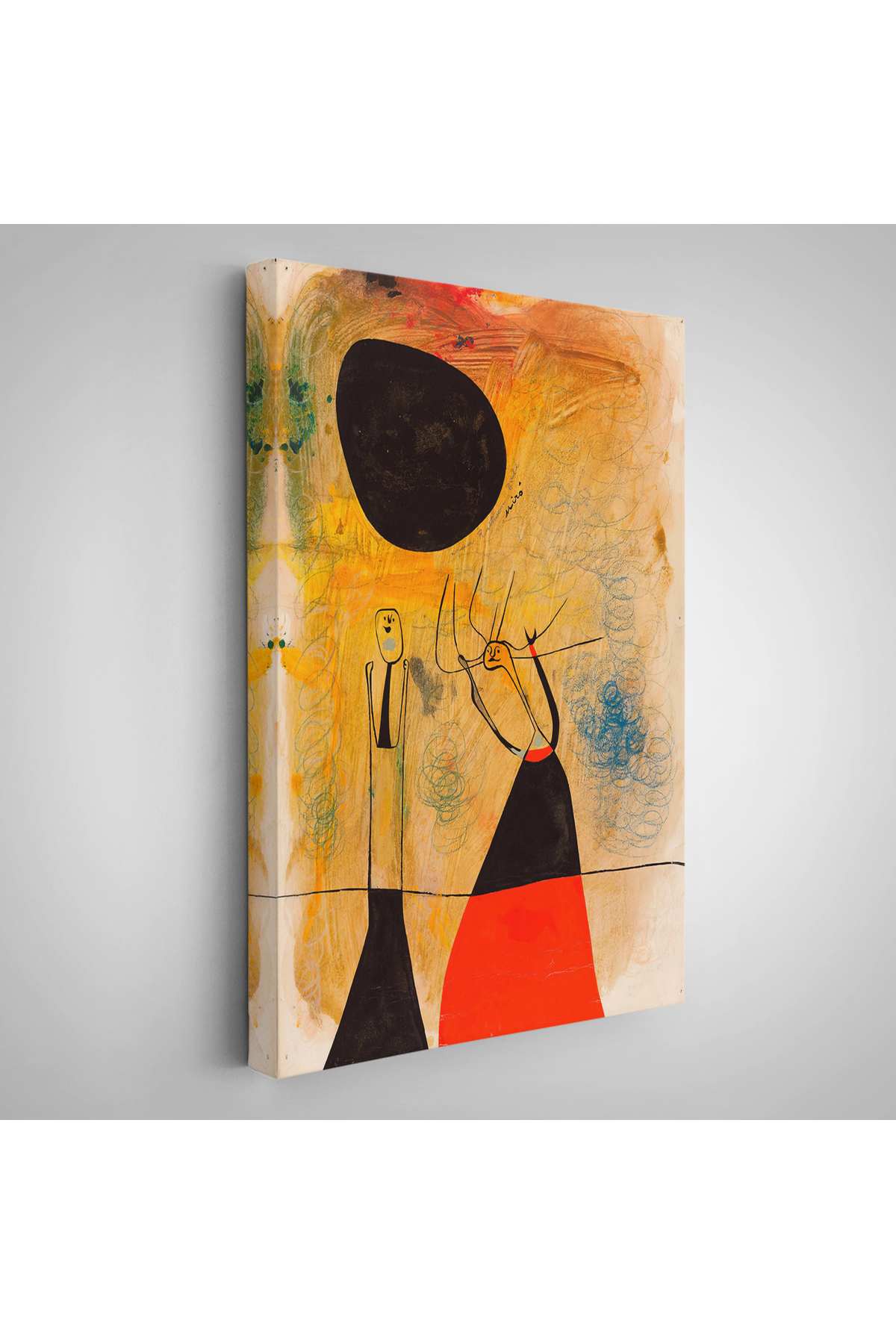 Joan Miro - Deux Şahsiyetler Kanvas Tablosu
