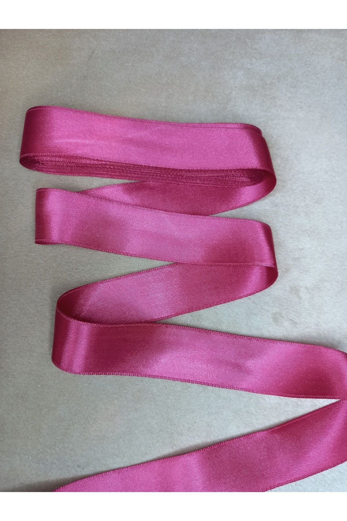 yörük tuhafiye-10 Meters Fuchsia Satin Ribbon - 3 cm a Ball 2