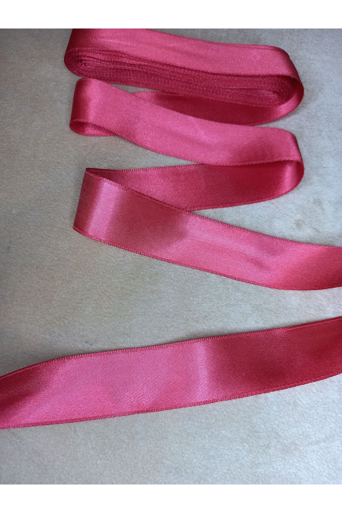 yörük tuhafiye-10 Meters Fuchsia Satin Ribbon - 3 cm a Ball 5