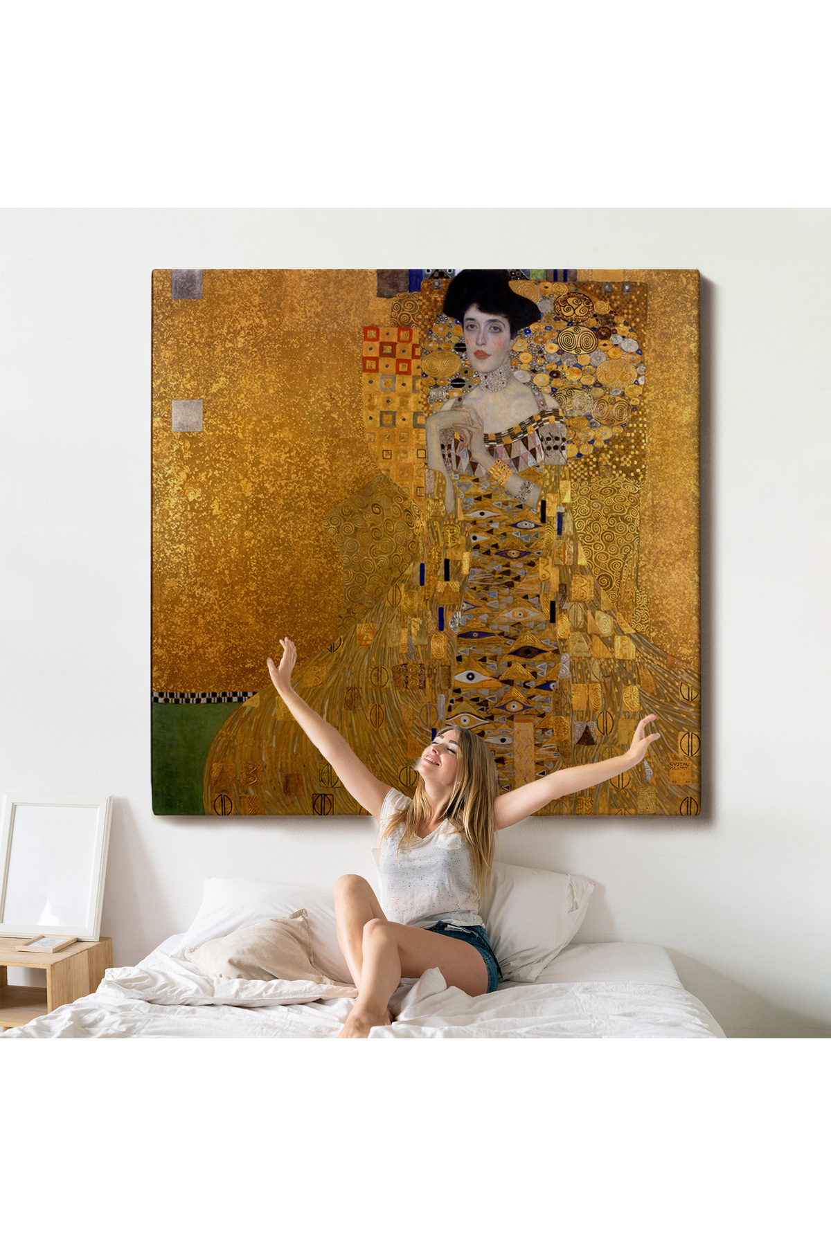 Gustav Klimt Adele Bloch'Un Altın Kadın Kanvas Tablosu görsel 5