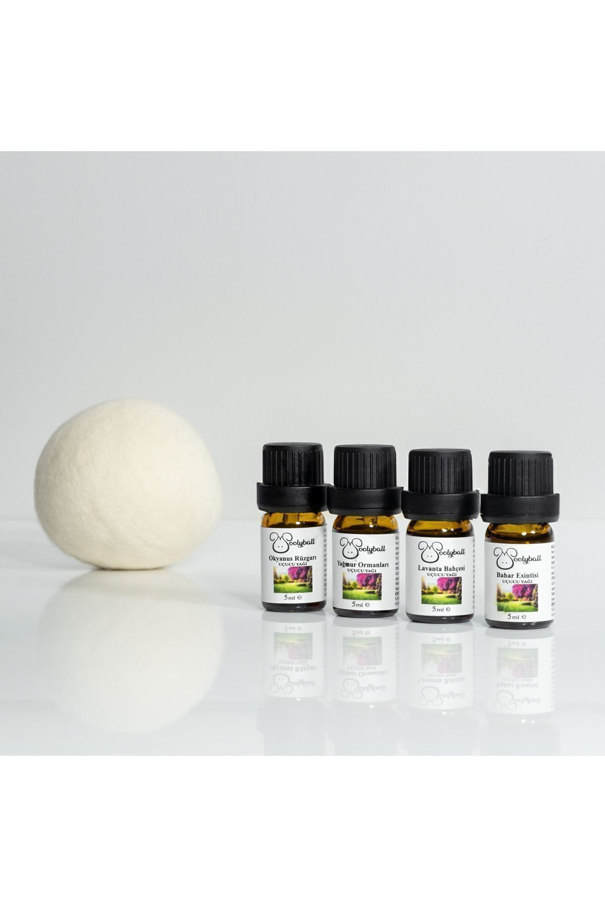 woolyball Natural Çamaşır Kurutma Makinası Için Uçucu Esanslar 4 Adet 5 ml (1 ADET YÜN KURUTMA TOPU HEDİYE)