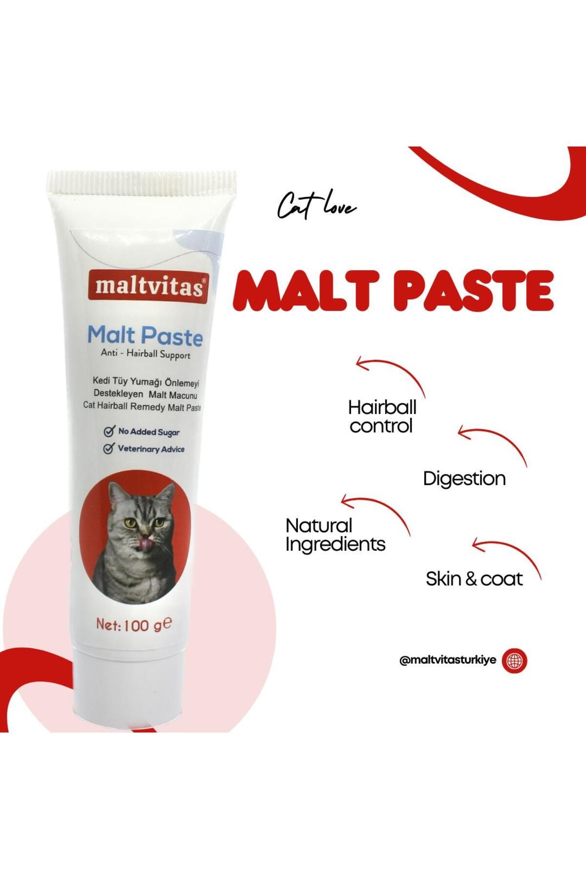 Malt Paste Anti Hairball Kedi Tüy Yumağı Önleyici Malt Macun 100 Gr