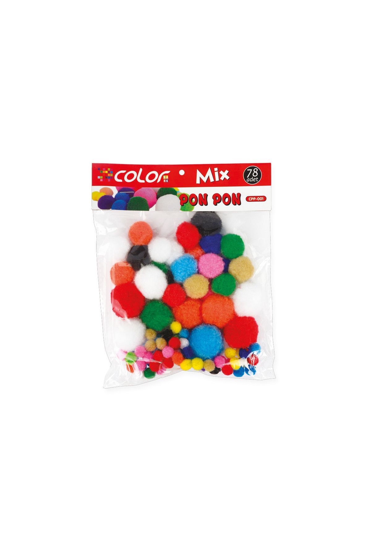 colorbank 78'li Karışık Pon Pon - Renkli