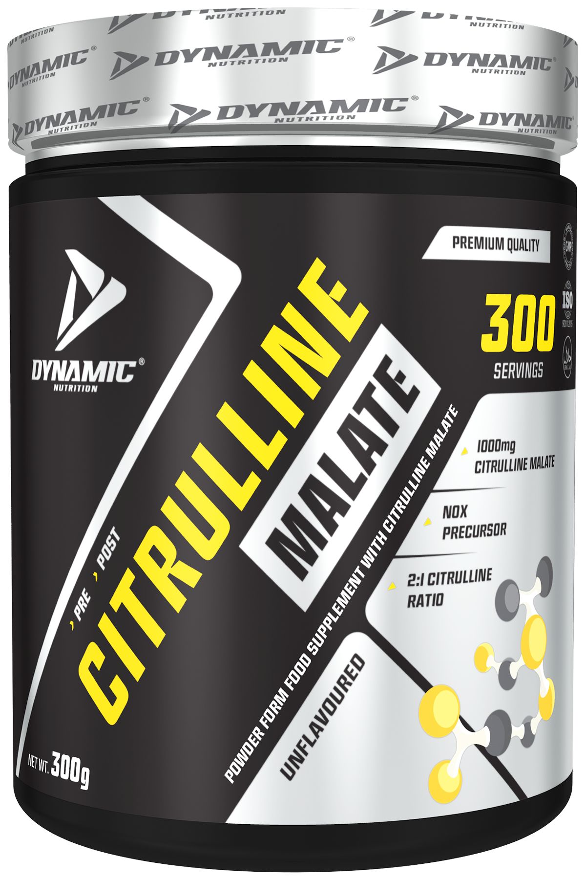 Dynamic Nutrition Citrulline Malate - 300 G - Aromasız - 300 Servis - %100 Saf Sitrülin Malat