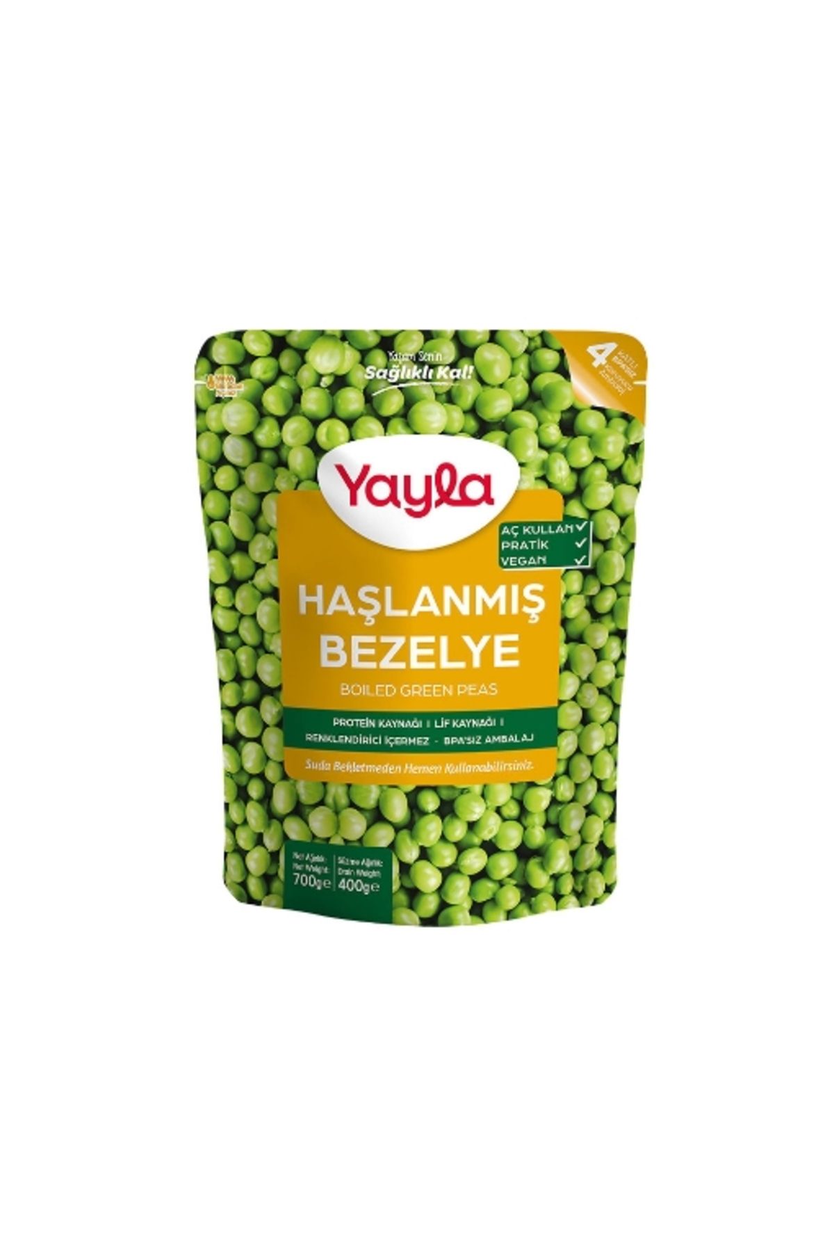 Yayla Bakliyat Yayla Gurme Haşlanmış Bezelye 700 Gr. (2'li)