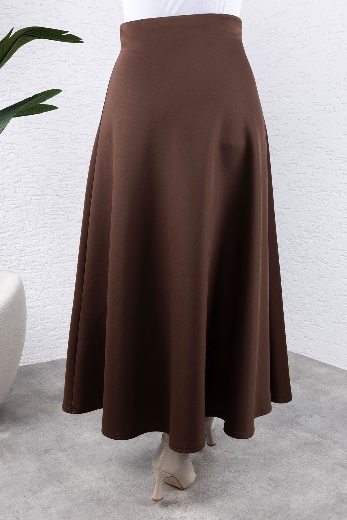 Tesettür Dünyası-Bitter Brown Scuba Skirt - Tsd 240941 5